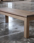 Solid White Oak Farmhouse Style Dining Table with Bench