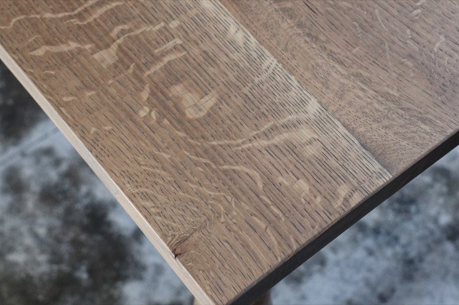 Solid White Oak Farmhouse Style Dining Table with Bench