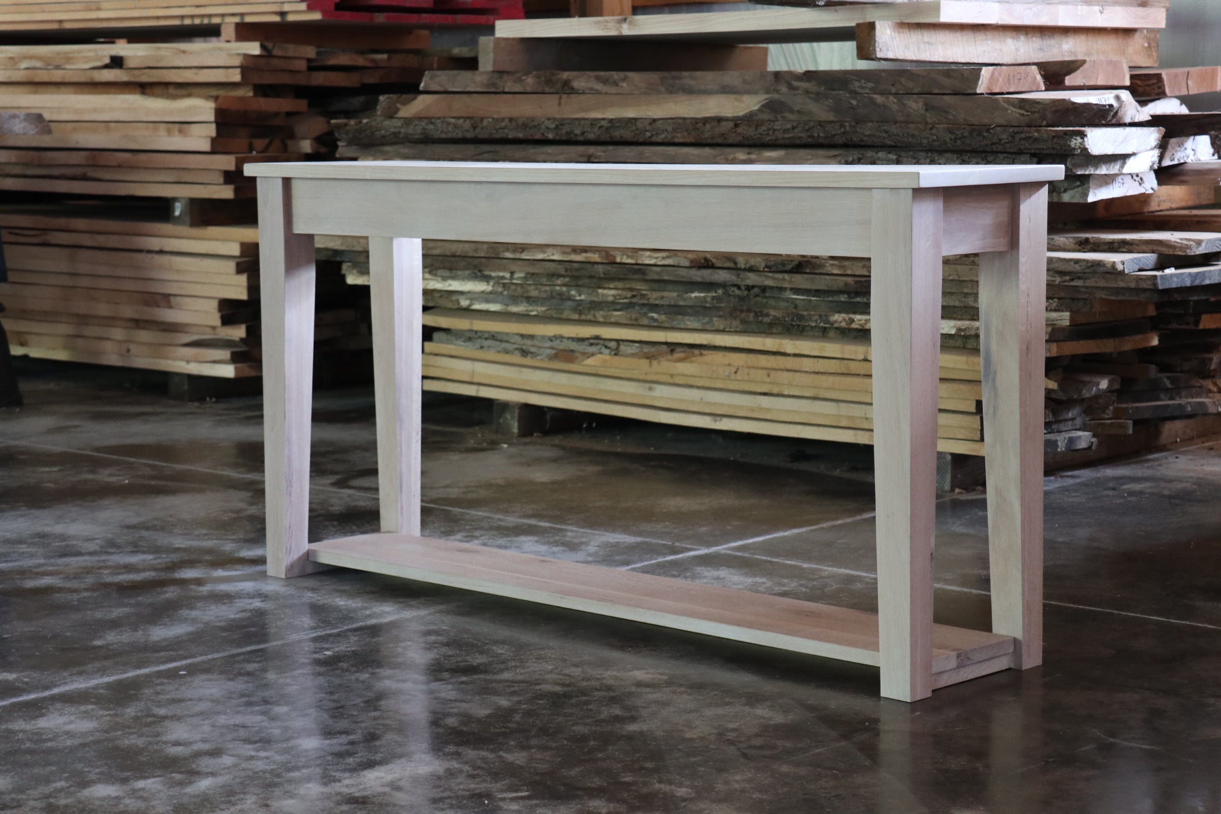 White Oak Modern Console Table