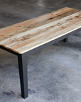 Spalted Maple Modern Shaker Dining Table, Flat Black Paint