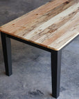 Spalted Maple Modern Shaker Dining Table, Flat Black Paint