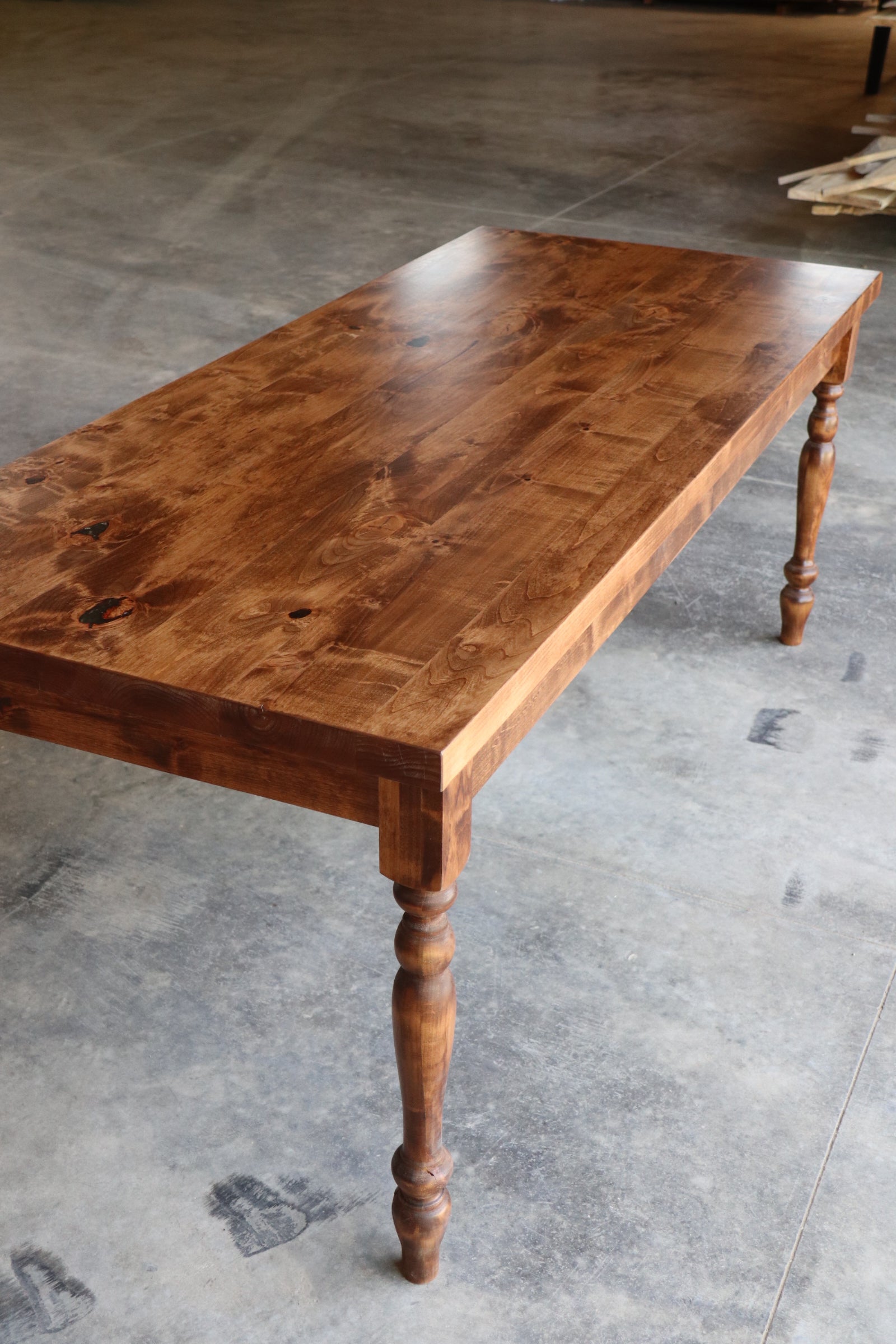 Alder Farmhouse Dining Table with 3" Narrow Legs - IN STOCK