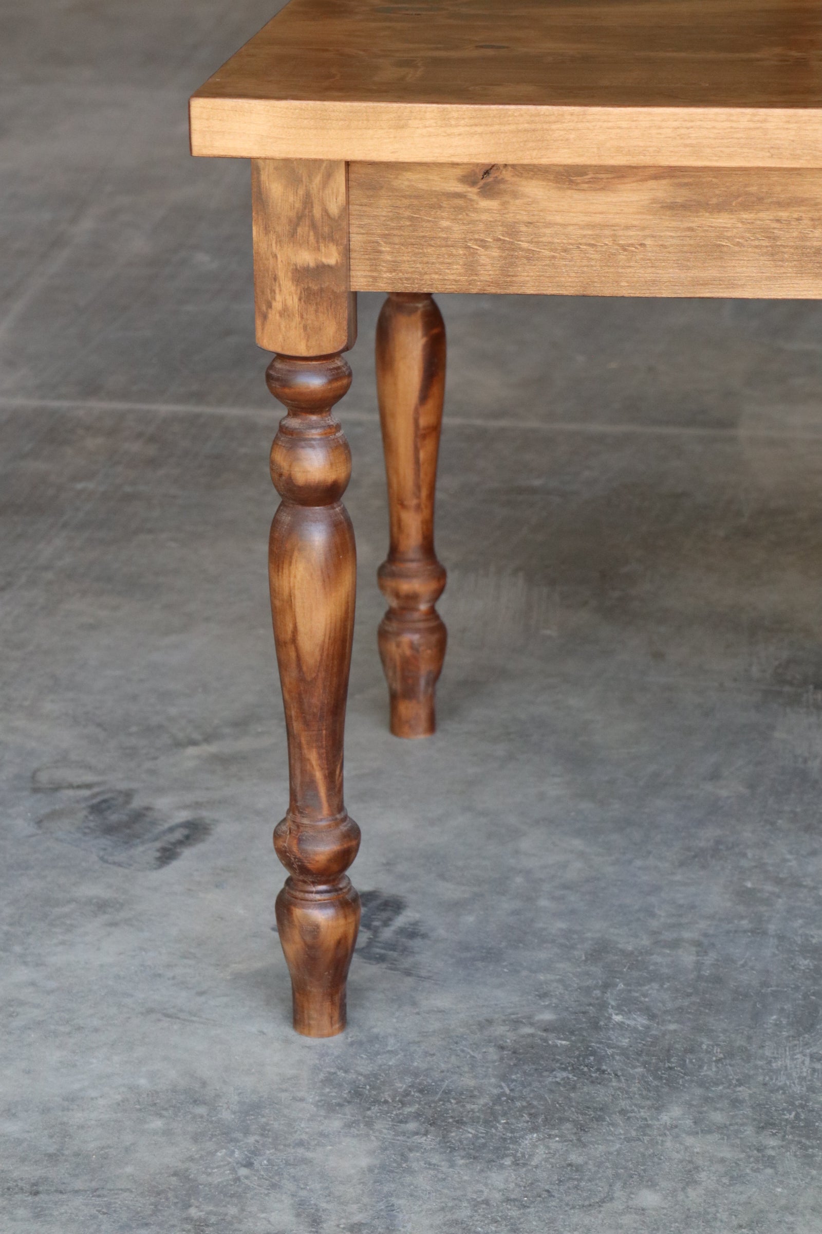 Alder Farmhouse Dining Table with 3" Narrow Legs - IN STOCK