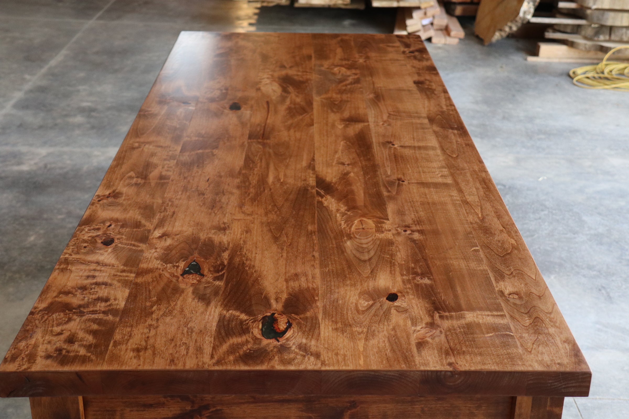 Alder Farmhouse Dining Table with 3" Narrow Legs - IN STOCK