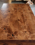 Alder Farmhouse Dining Table with 3" Narrow Legs - IN STOCK