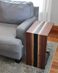 Walnut Waterfall C-table with Black epoxy river
