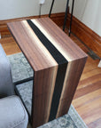 Walnut Waterfall C-table with Black epoxy river