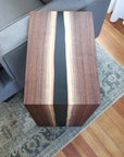 Walnut Waterfall C-table with Black epoxy river