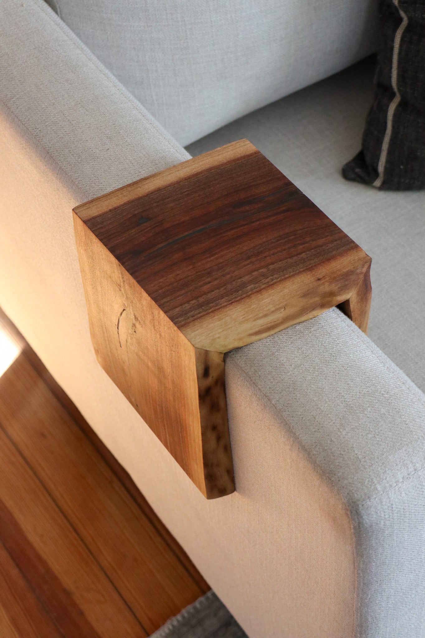 Live Edge 4" Walnut Wood Armrest Table, Coffee Table, Living Room Table (in stock)