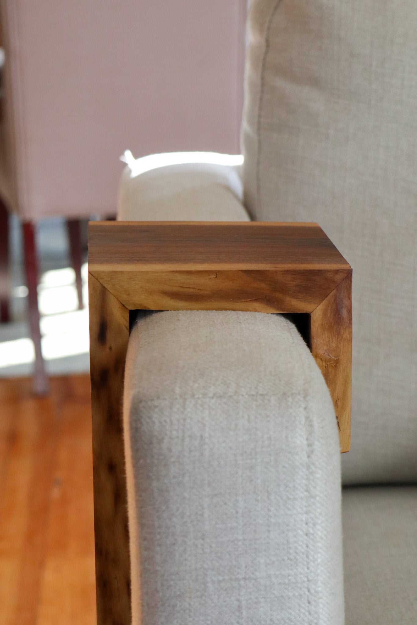 Live Edge 4" Walnut Wood Armrest Table, Coffee Table, Living Room Table (in stock)