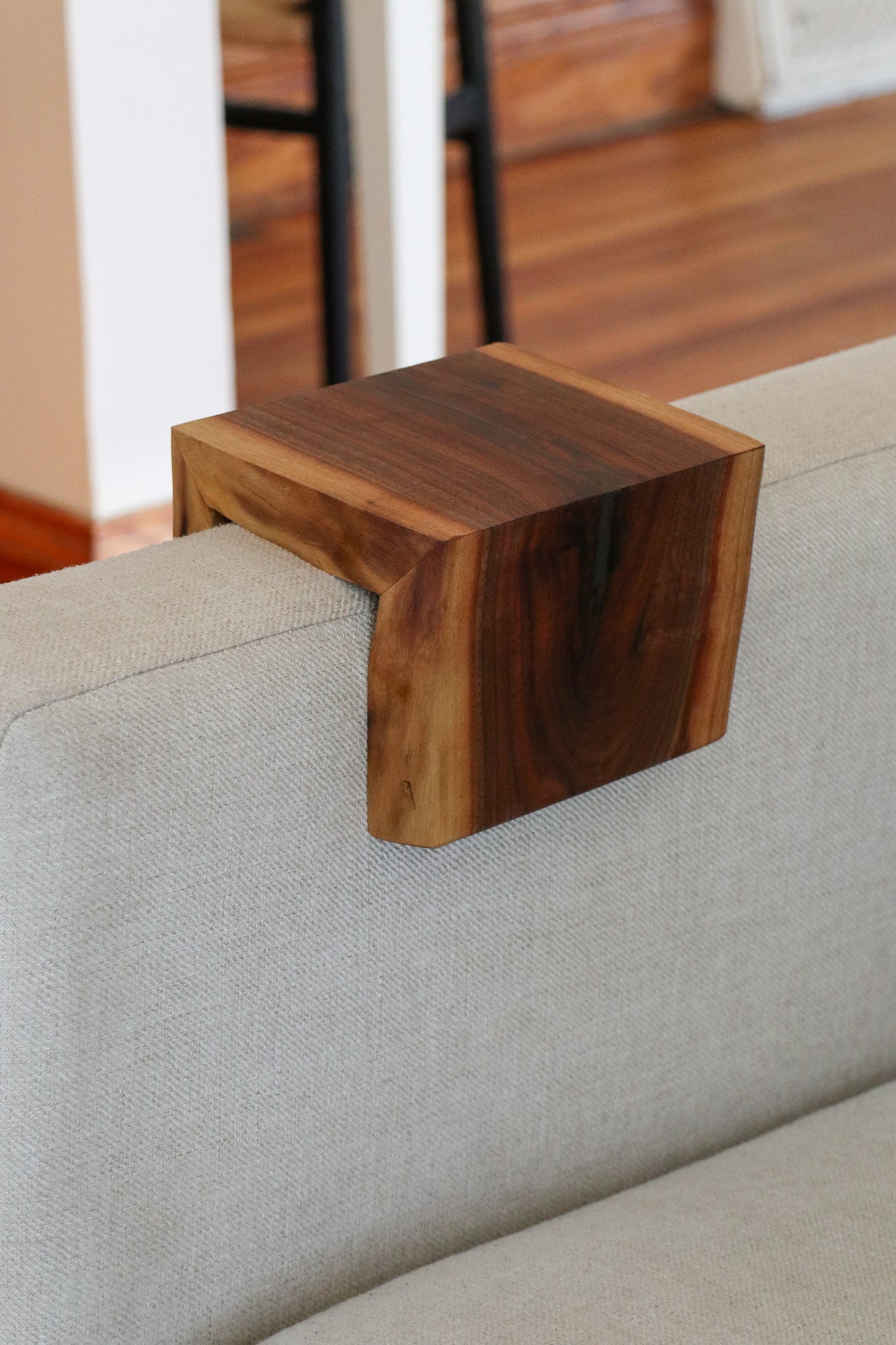 Live Edge 4" Walnut Wood Armrest Table, Coffee Table, Living Room Table (in stock)