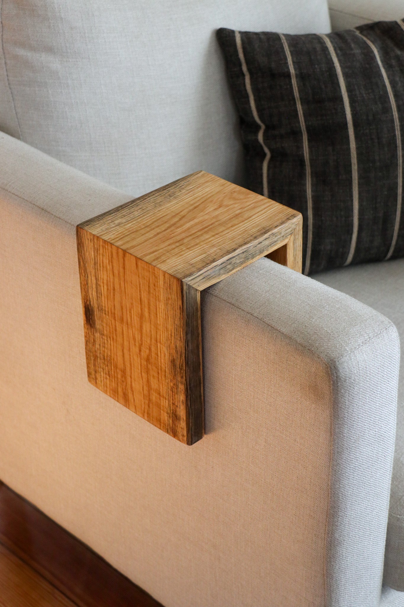 5" Spalted White Oak Wood Armrest Table, Coffee Table, Living Room Table (in stock)
