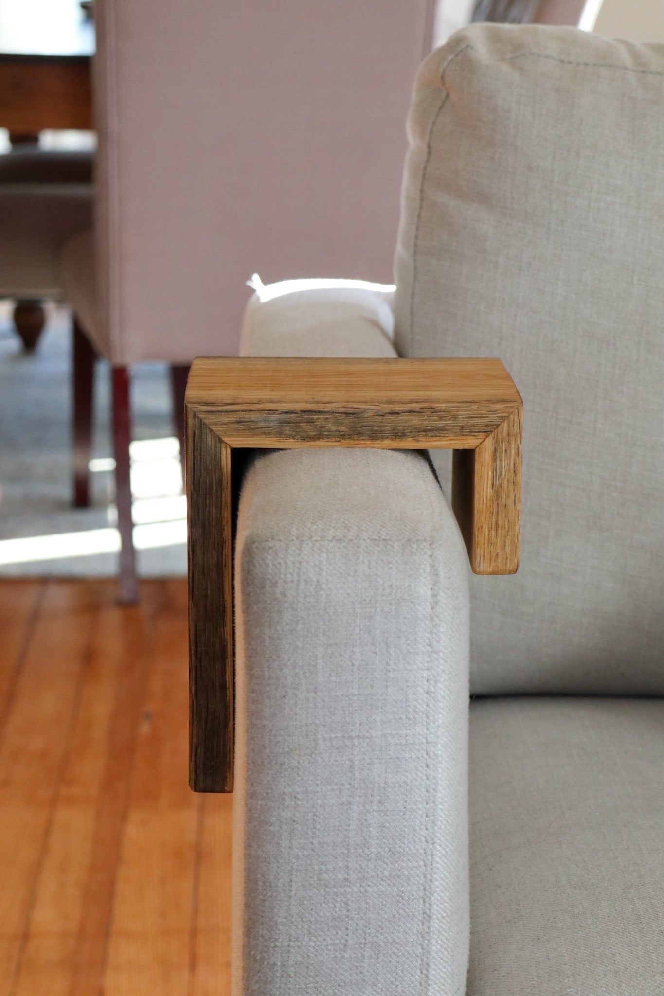 5" Spalted White Oak Wood Armrest Table, Coffee Table, Living Room Table (in stock)