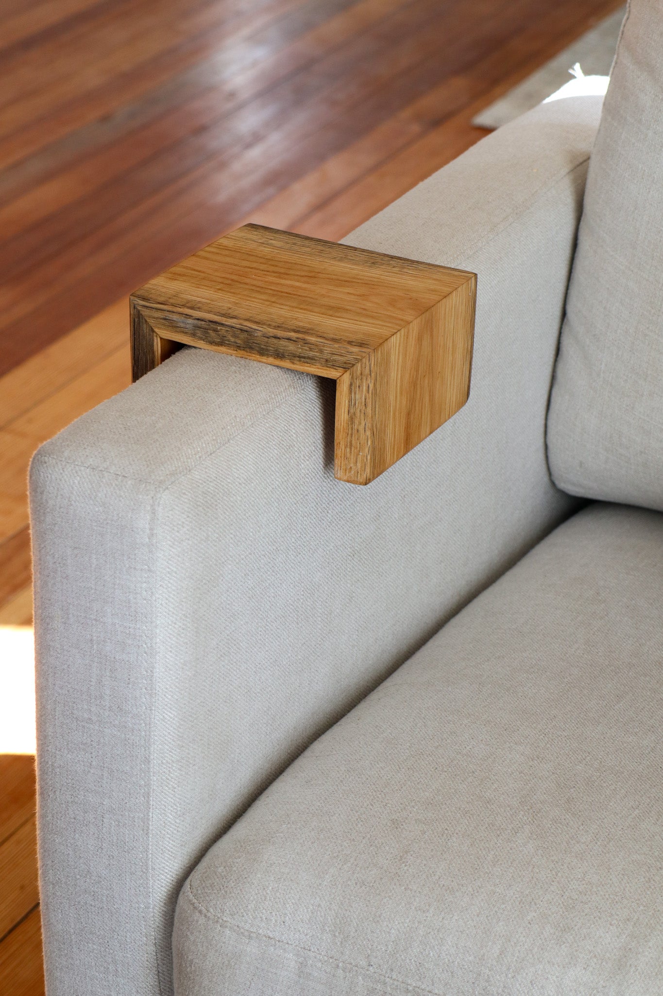 5" Spalted White Oak Wood Armrest Table, Coffee Table, Living Room Table (in stock)