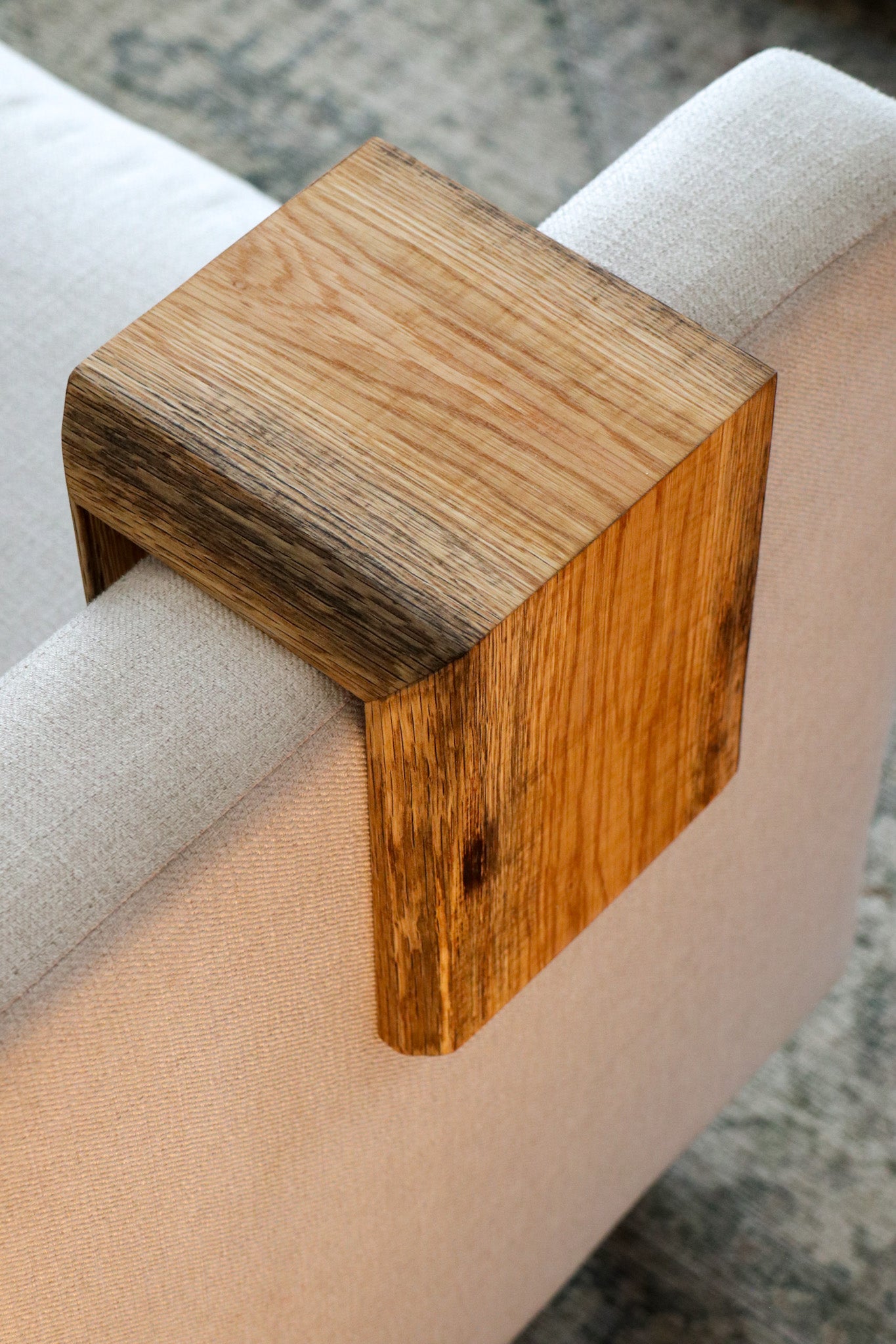 5" Spalted White Oak Wood Armrest Table, Coffee Table, Living Room Table (in stock)