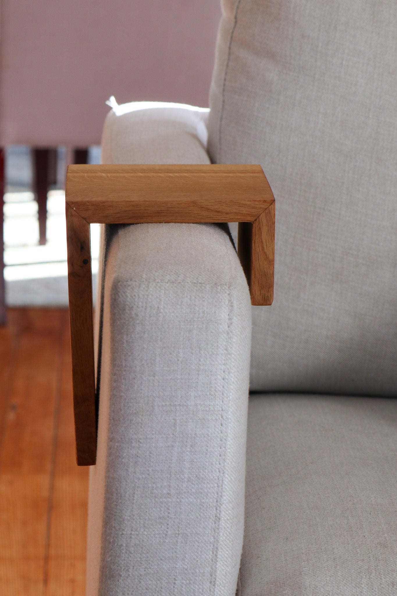 5" Quartersawn White Oak Wood Armrest Table, Coffee Table, Living Room Table (in stock)