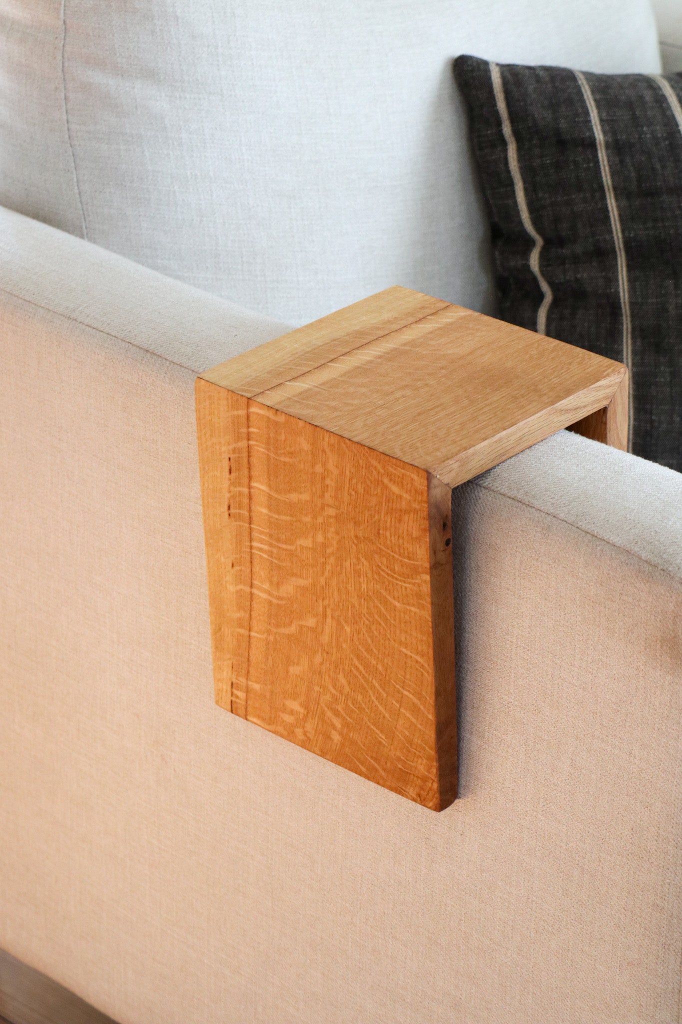 5" Quartersawn White Oak Wood Armrest Table, Coffee Table, Living Room Table (in stock)
