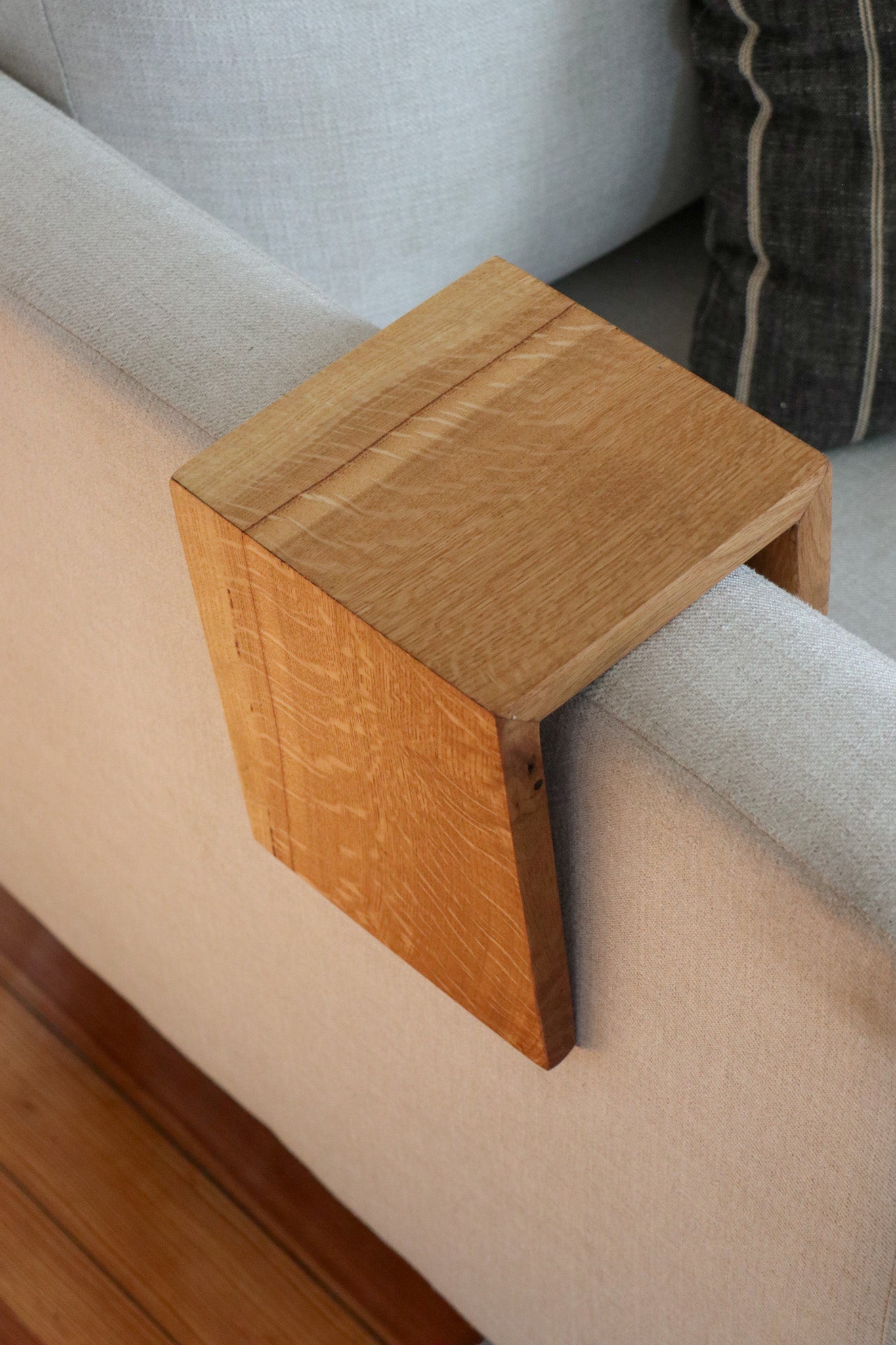 5" Quartersawn White Oak Wood Armrest Table, Coffee Table, Living Room Table (in stock)