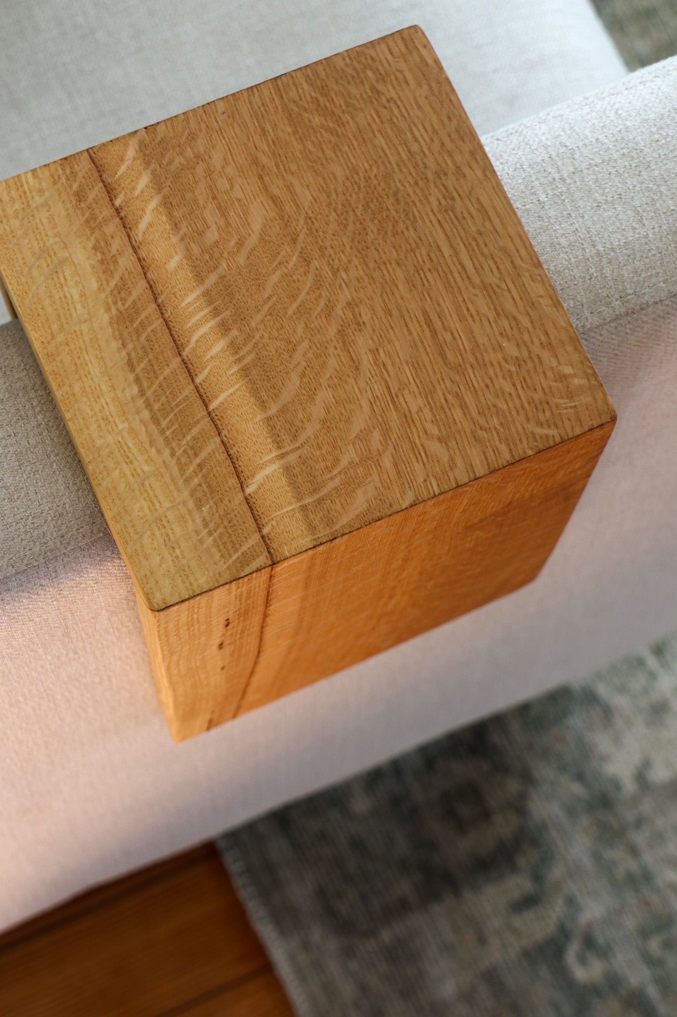 5" Quartersawn White Oak Wood Armrest Table, Coffee Table, Living Room Table (in stock)