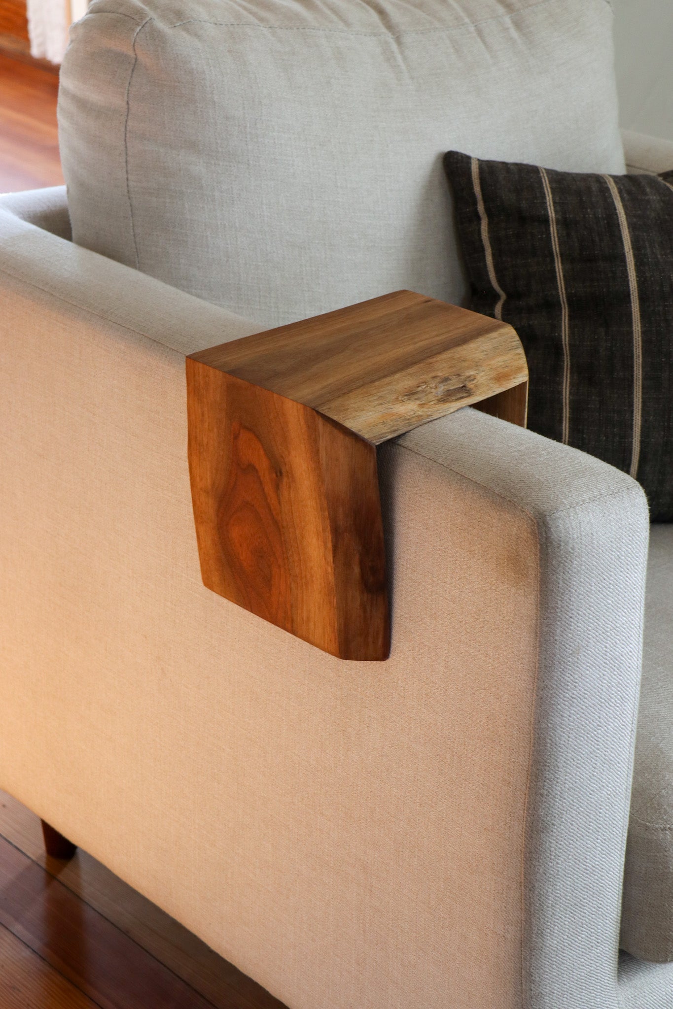 Live Edge 6" Walnut Wood Armrest Table, Coffee Table, Living Room Table (in stock)
