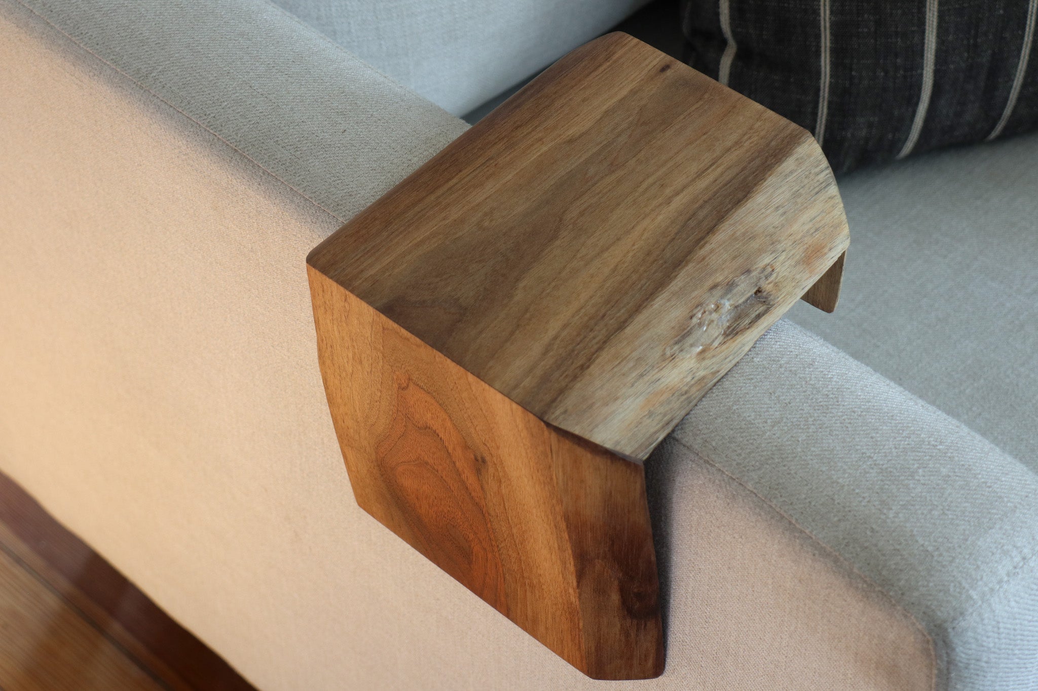 Live Edge 6" Walnut Wood Armrest Table, Coffee Table, Living Room Table (in stock)