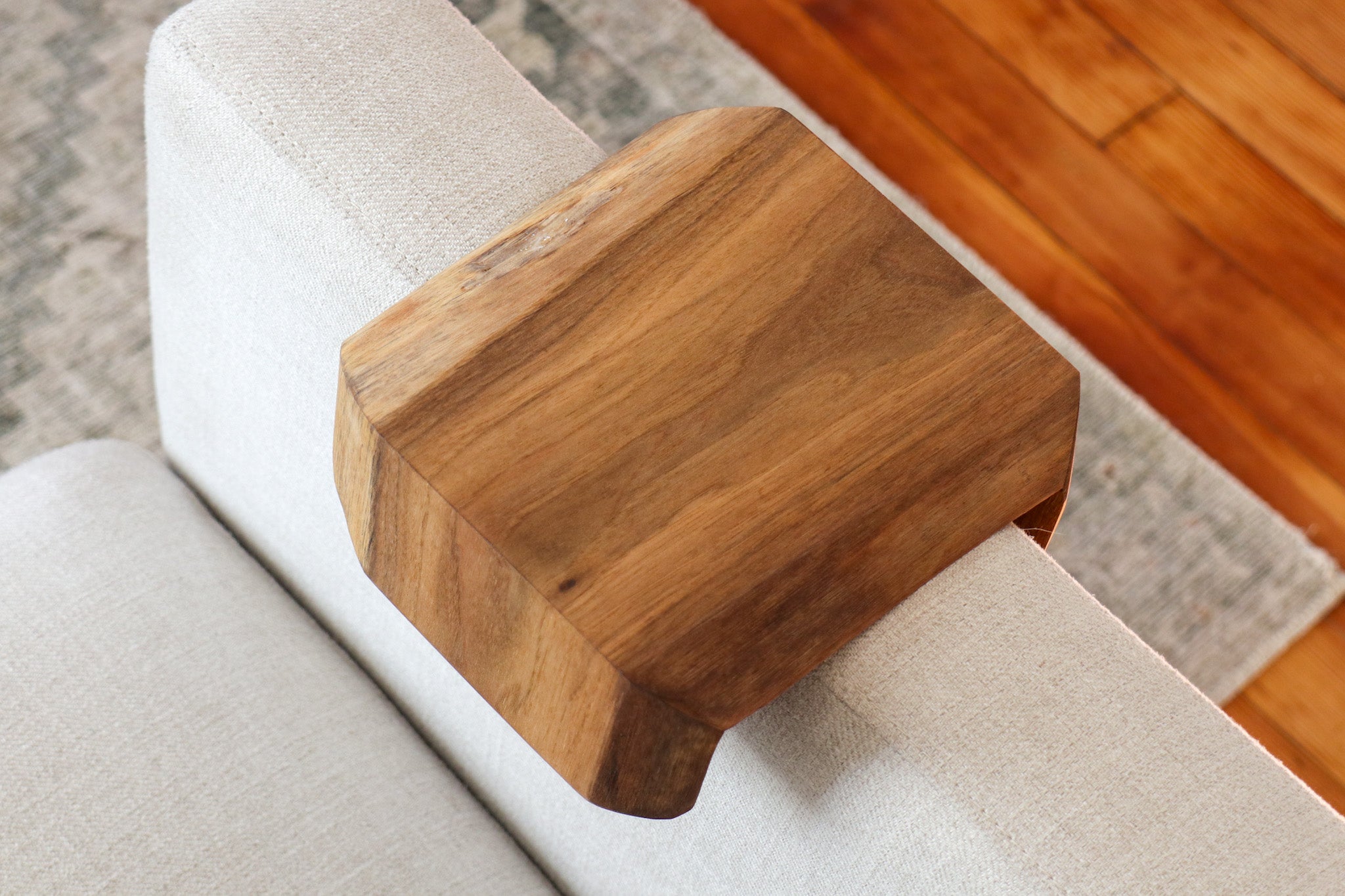 Live Edge 6" Walnut Wood Armrest Table, Coffee Table, Living Room Table (in stock)