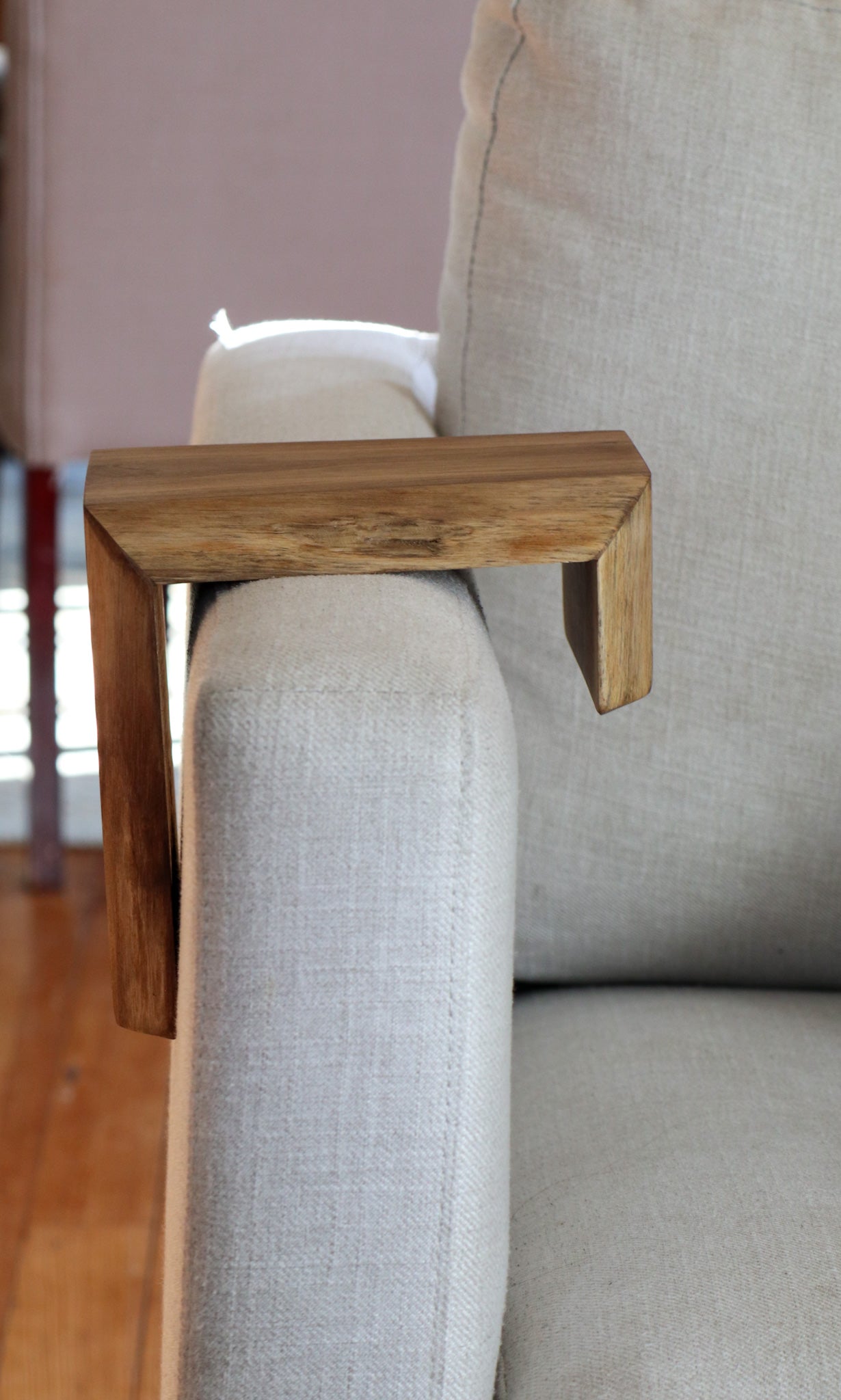 Live Edge 6" Walnut Wood Armrest Table, Coffee Table, Living Room Table (in stock)