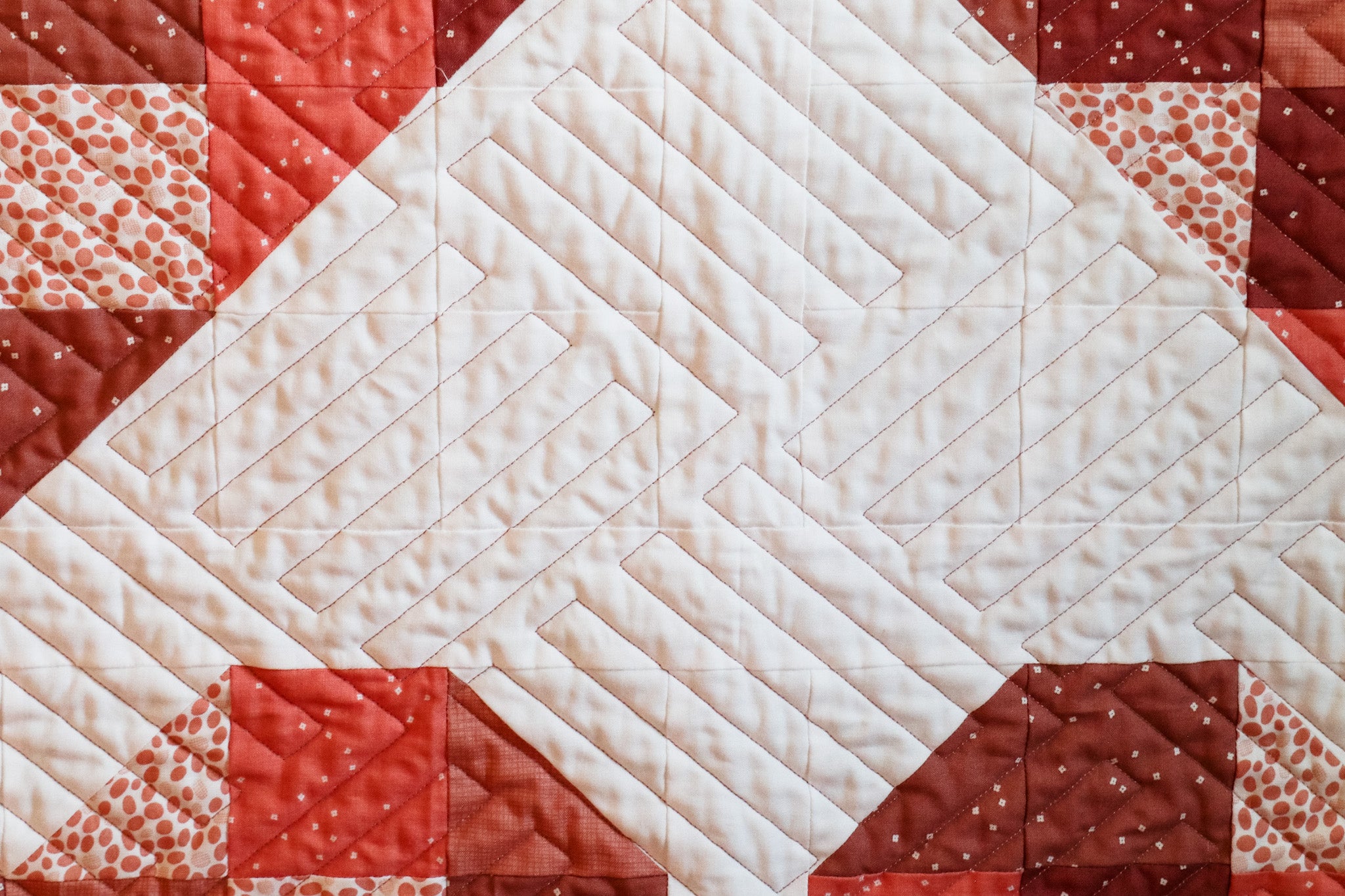 Modern Handmade Baby Quilt - Scrappy Hearts Quilt