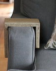 6" Hackberry Wood Armrest Table with walnut stain, Coffee Table, Living Room Table (in stock)