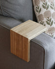 6" Hackberry Wood Armrest Table with walnut stain, Coffee Table, Living Room Table (in stock)