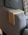 6" Hackberry Wood Armrest Table with walnut stain, Coffee Table, Living Room Table (in stock)
