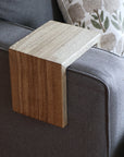 6" Hackberry Wood Armrest Table with walnut stain, Coffee Table, Living Room Table (in stock)