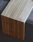 6" Hackberry Wood Armrest Table with walnut stain, Coffee Table, Living Room Table (in stock)