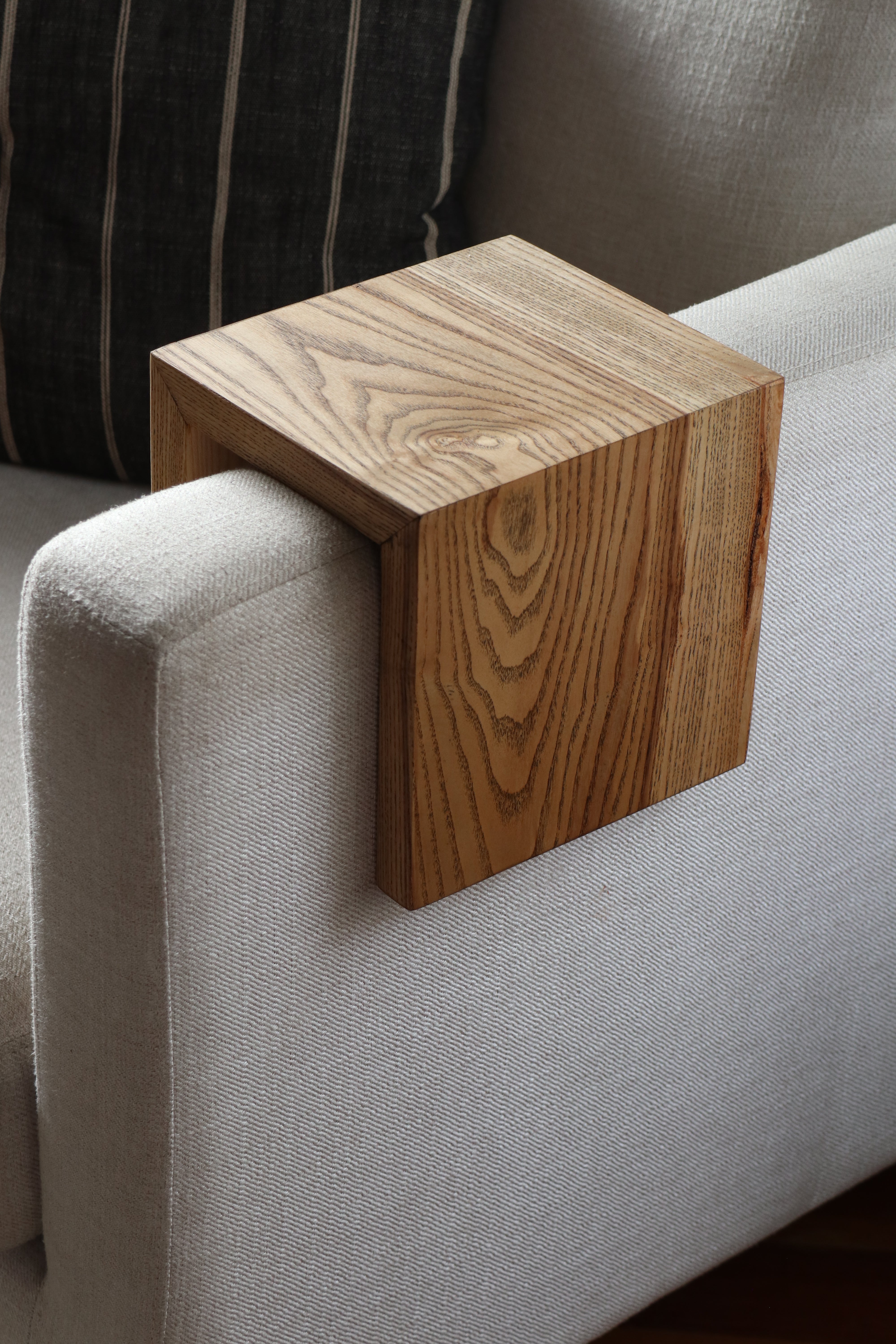 5" Ash Wood Armrest Table with walnut stain, Coffee Table, Living Room Table (in stock)