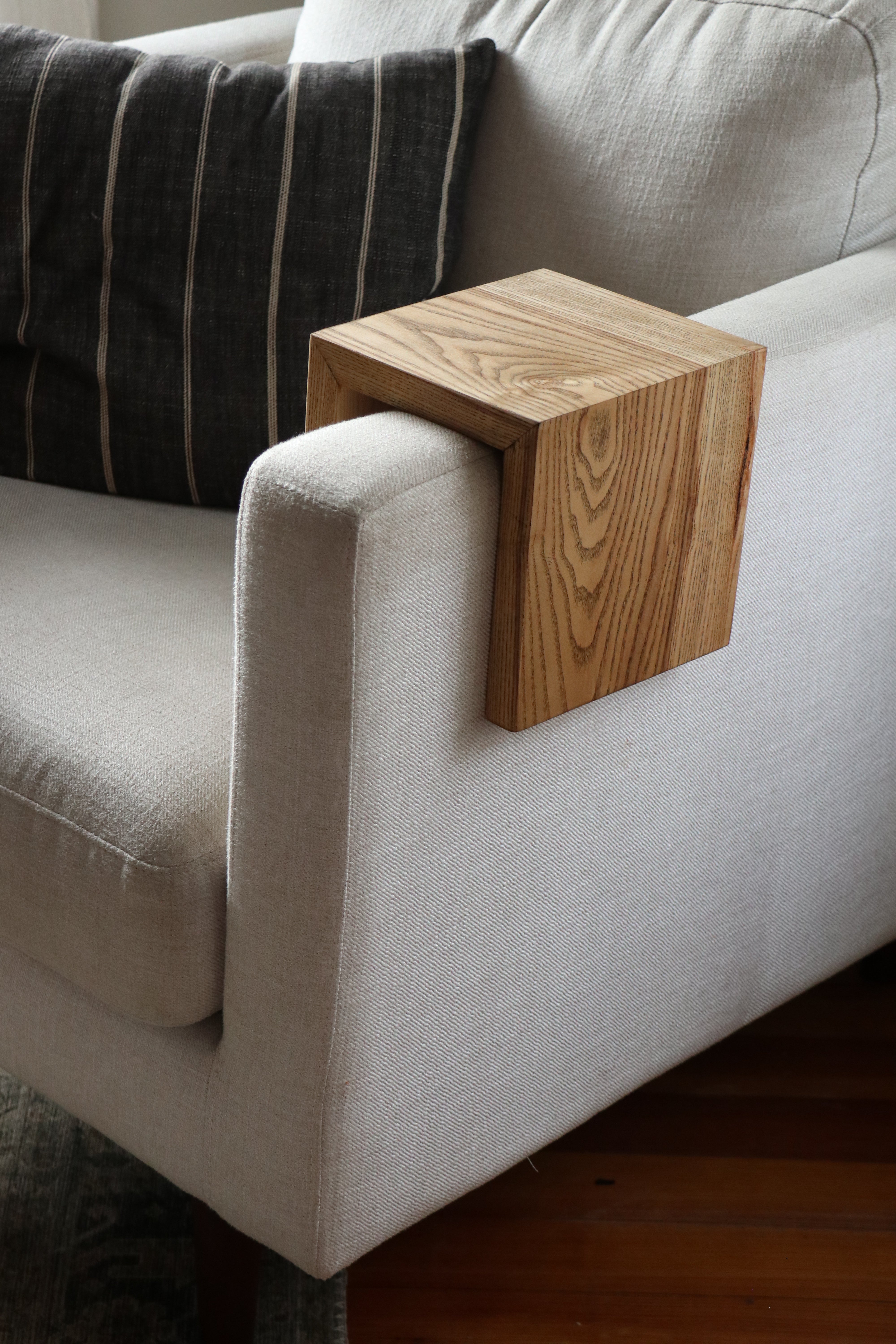 5" Ash Wood Armrest Table with walnut stain, Coffee Table, Living Room Table (in stock)
