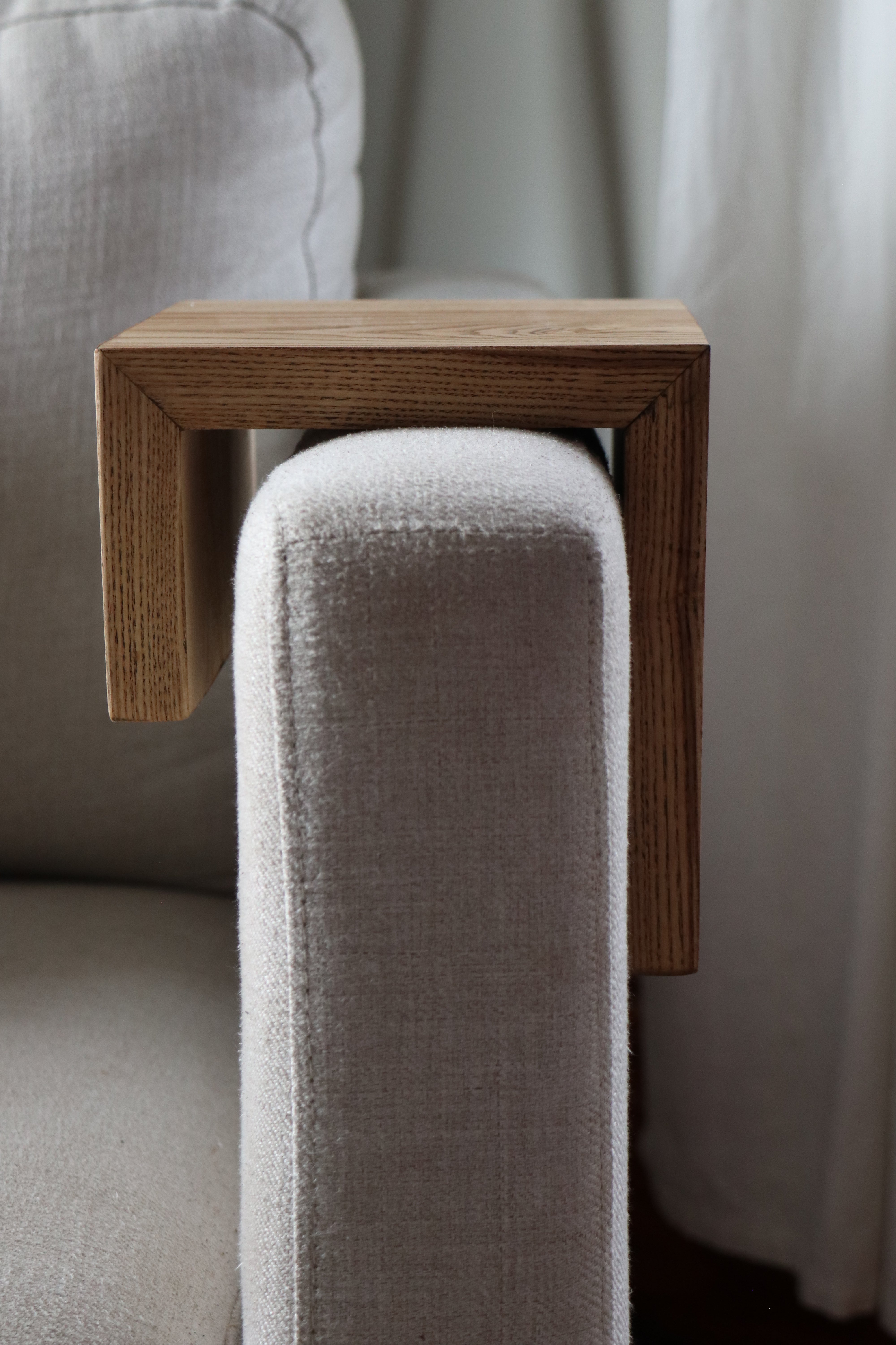 5" Ash Wood Armrest Table with walnut stain, Coffee Table, Living Room Table (in stock)