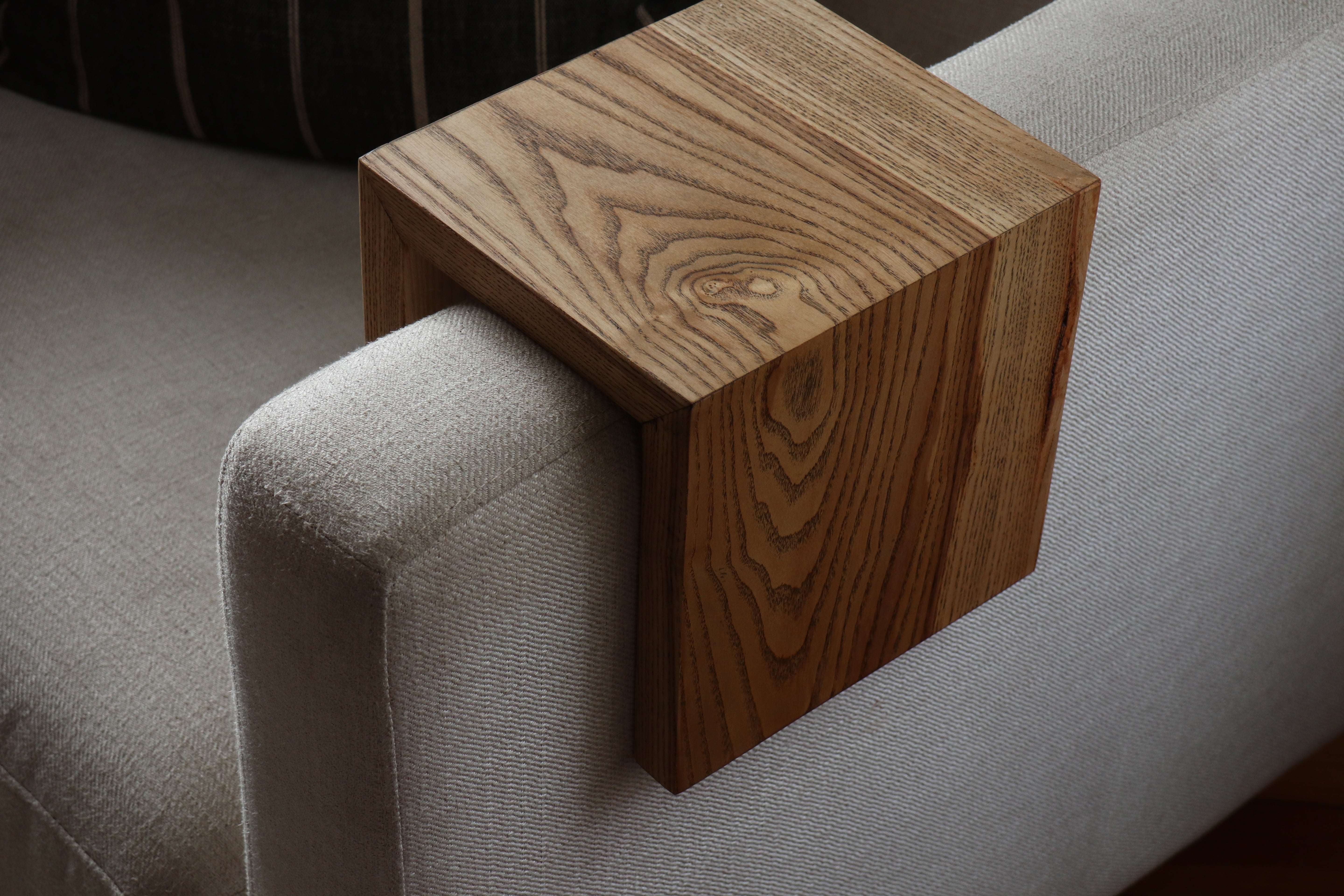 5" Ash Wood Armrest Table with walnut stain, Coffee Table, Living Room Table (in stock)