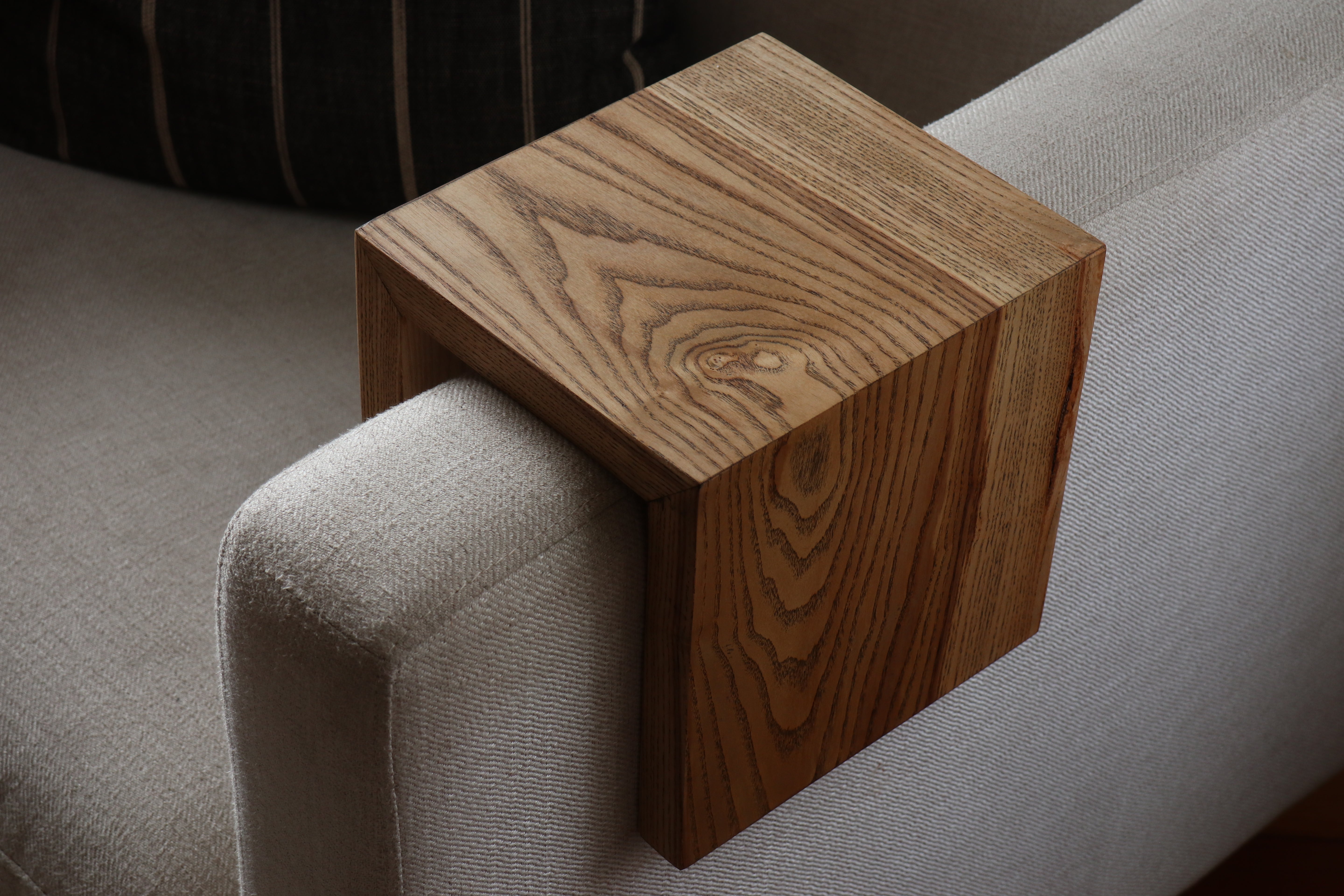 5" Ash Wood Armrest Table with walnut stain, Coffee Table, Living Room Table (in stock)