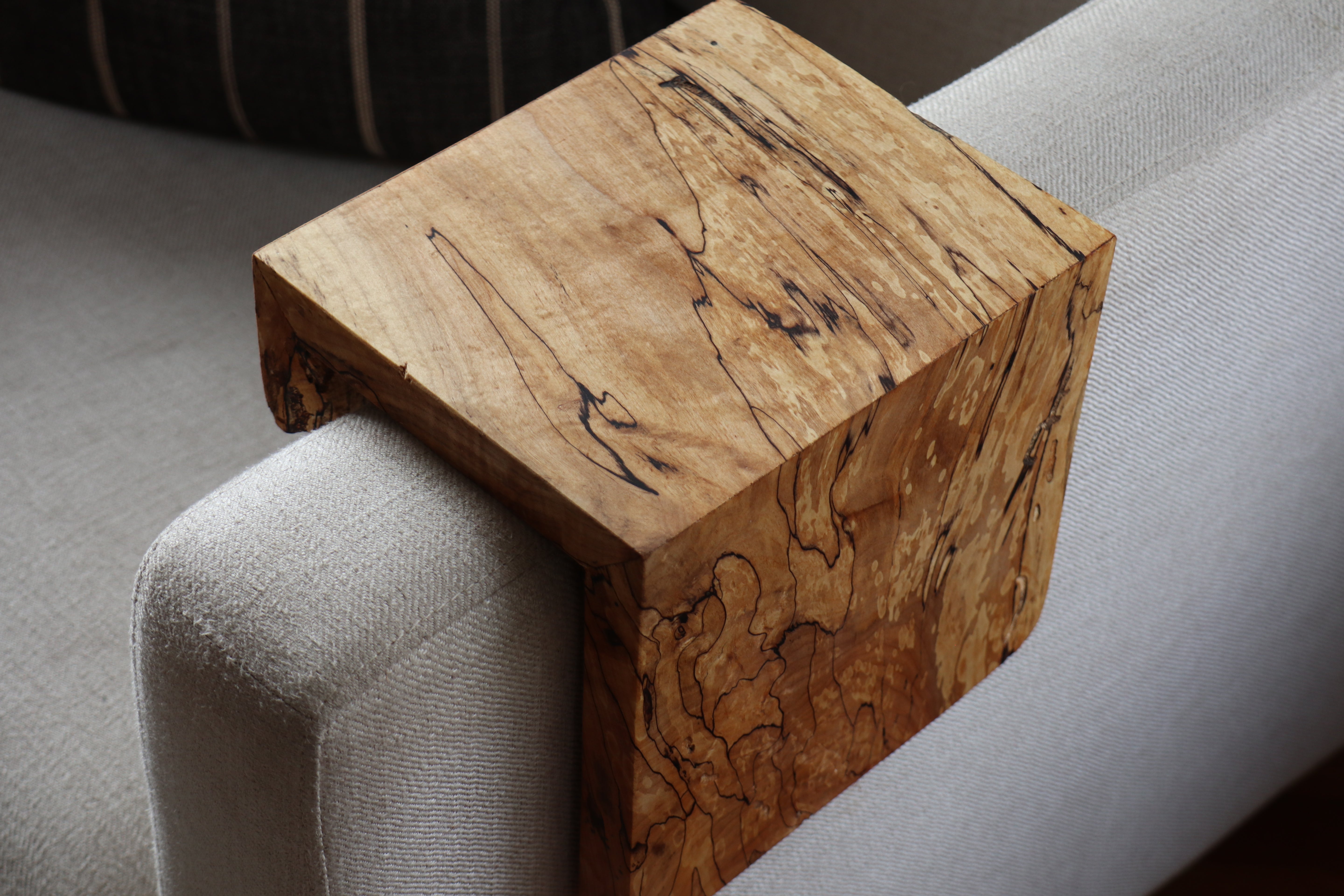 5" Spalted Maple Wood Armrest Table, Coffee Table, Living Room Table (in stock)