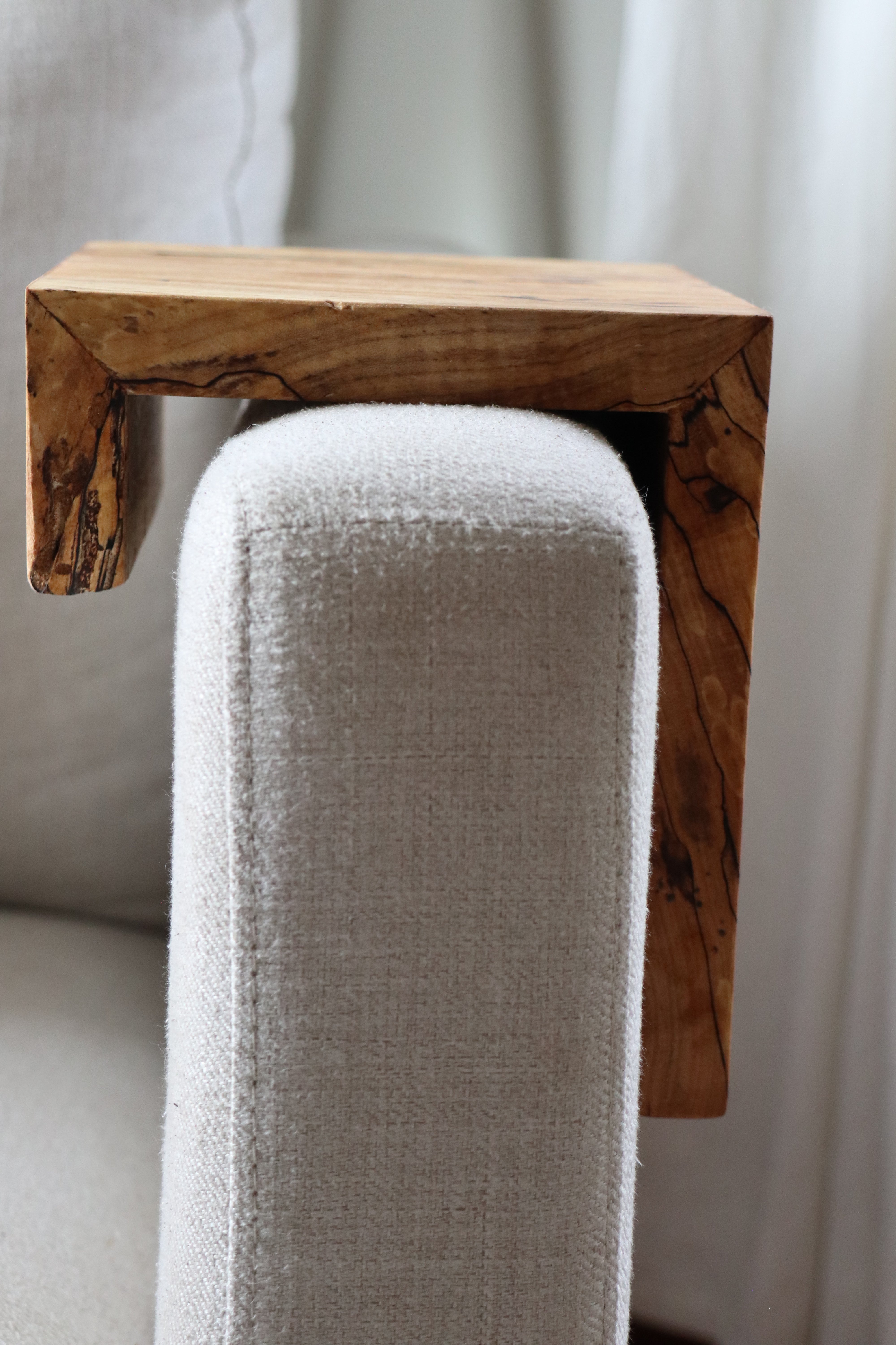 5" Spalted Maple Wood Armrest Table, Coffee Table, Living Room Table (in stock)