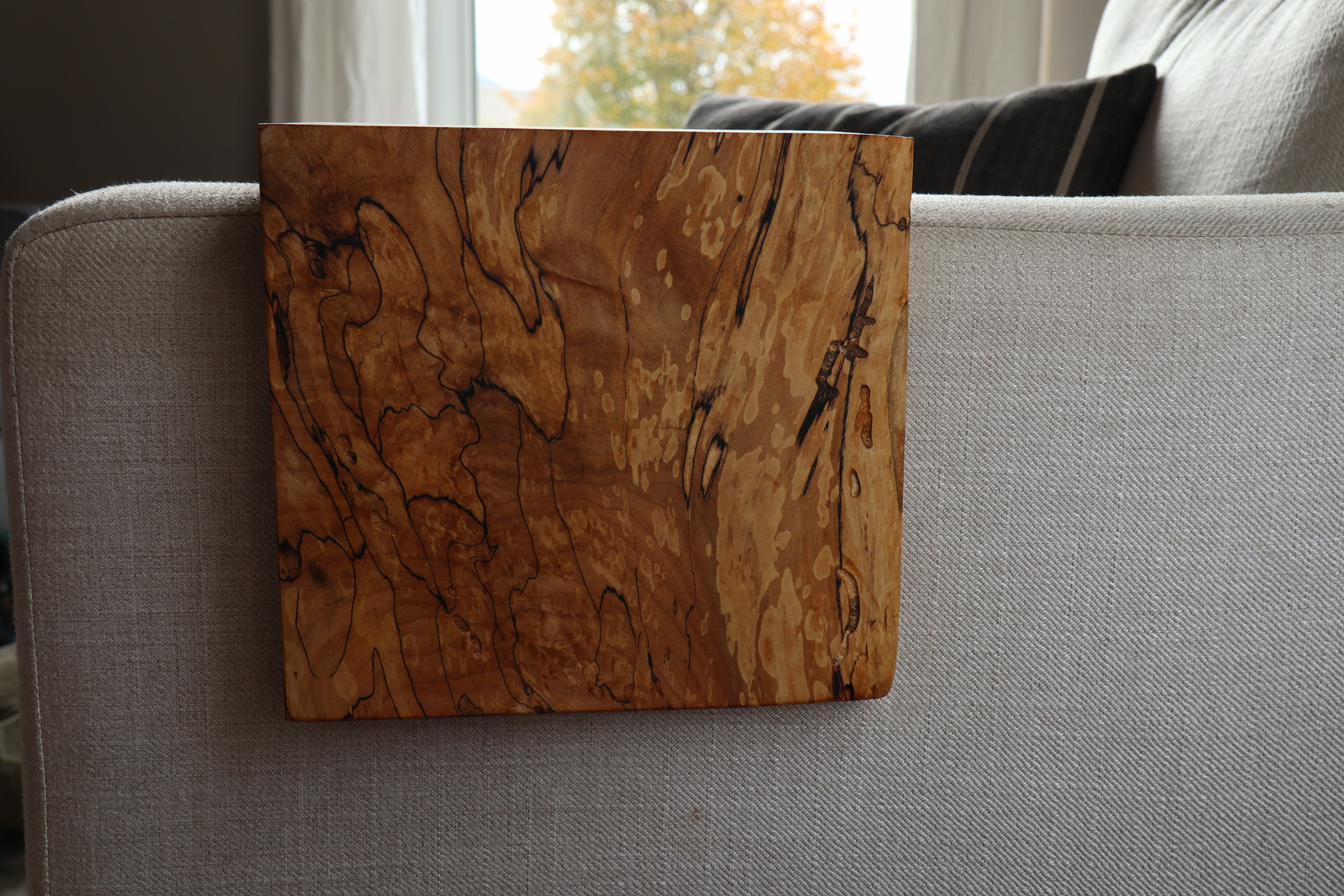 5" Spalted Maple Wood Armrest Table, Coffee Table, Living Room Table (in stock)