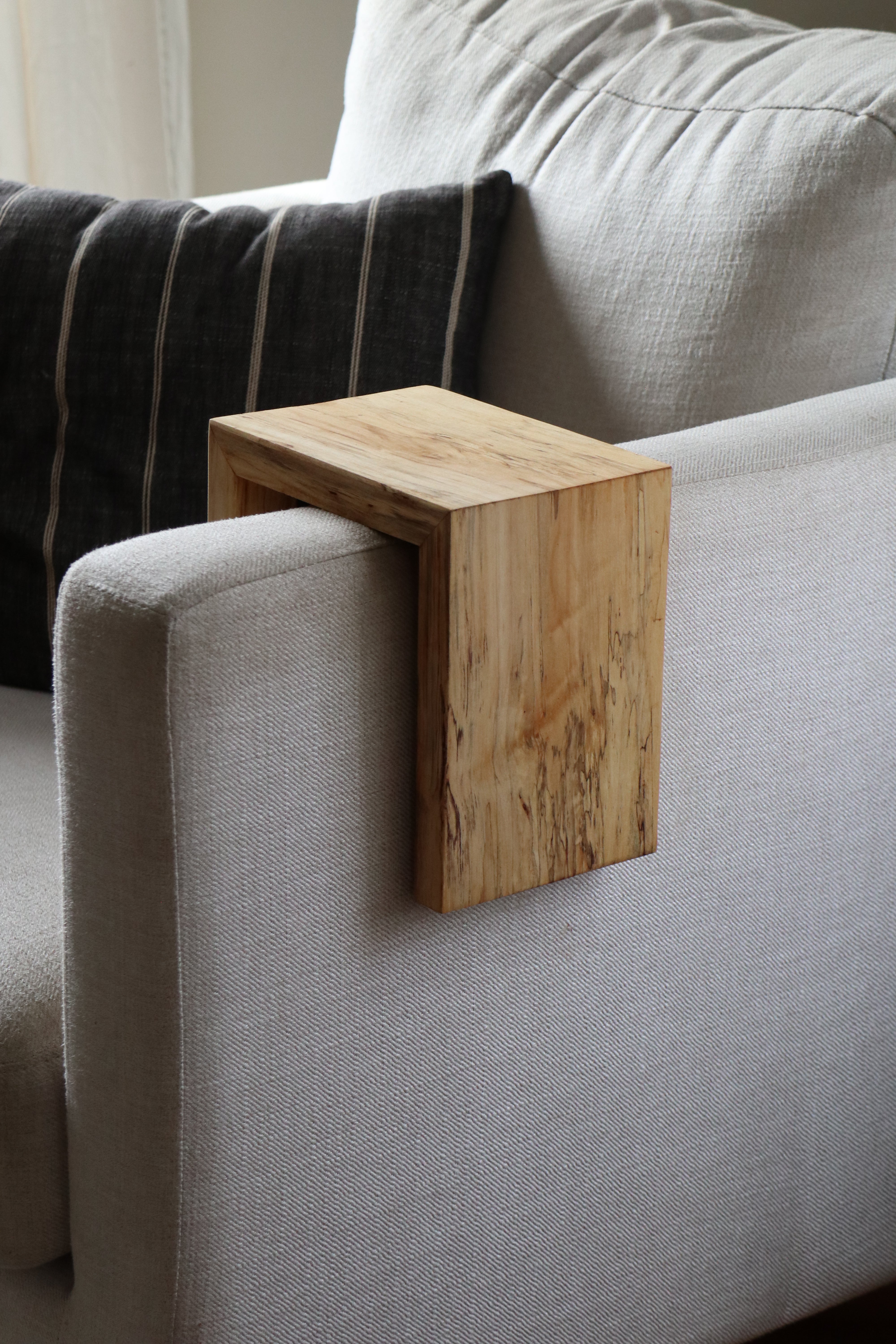6" Spalted Maple Wood Armrest Table, Coffee Table, Living Room Table (in stock)