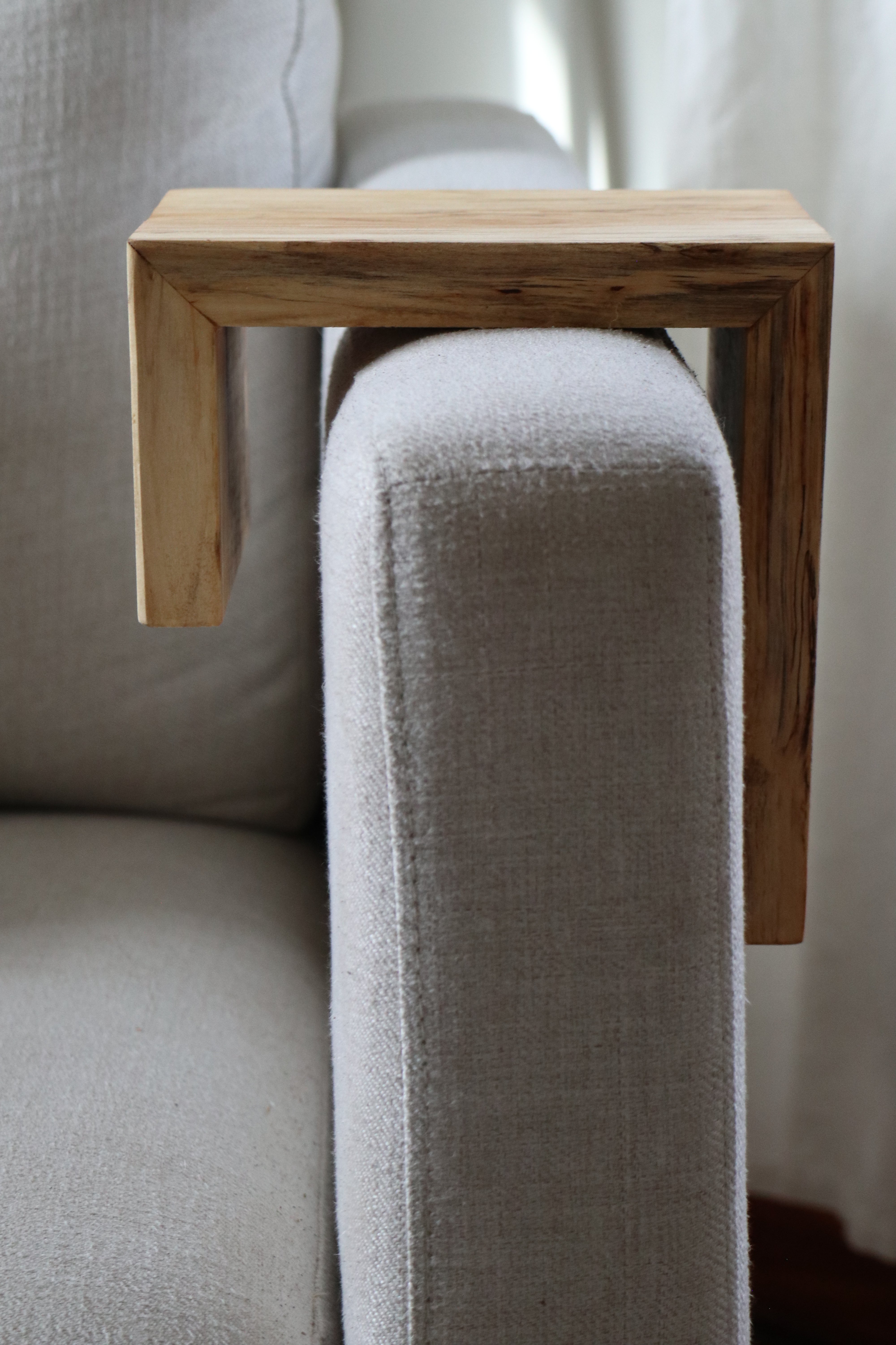 6" Spalted Maple Wood Armrest Table, Coffee Table, Living Room Table (in stock)