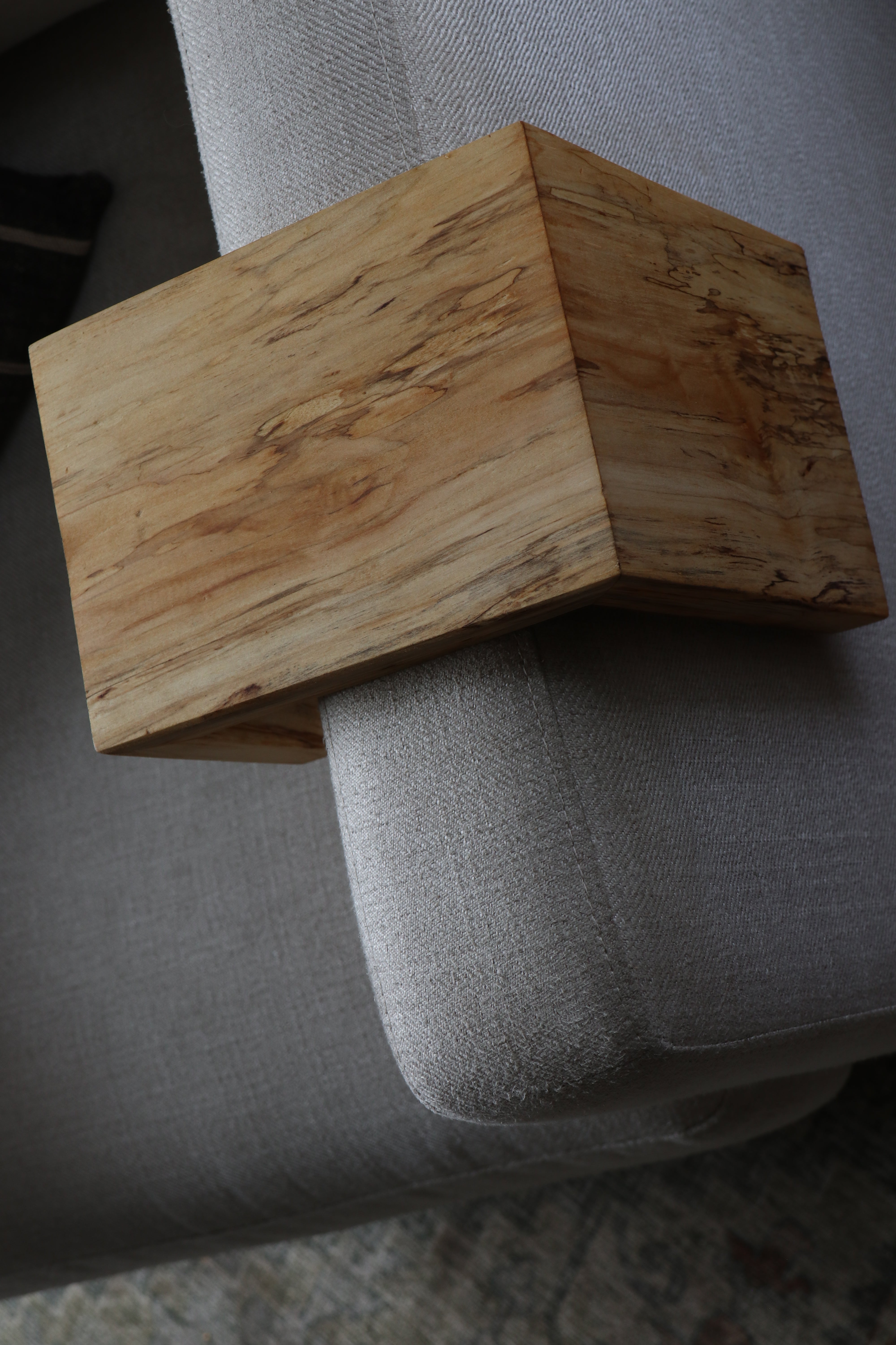 6" Spalted Maple Wood Armrest Table, Coffee Table, Living Room Table (in stock)