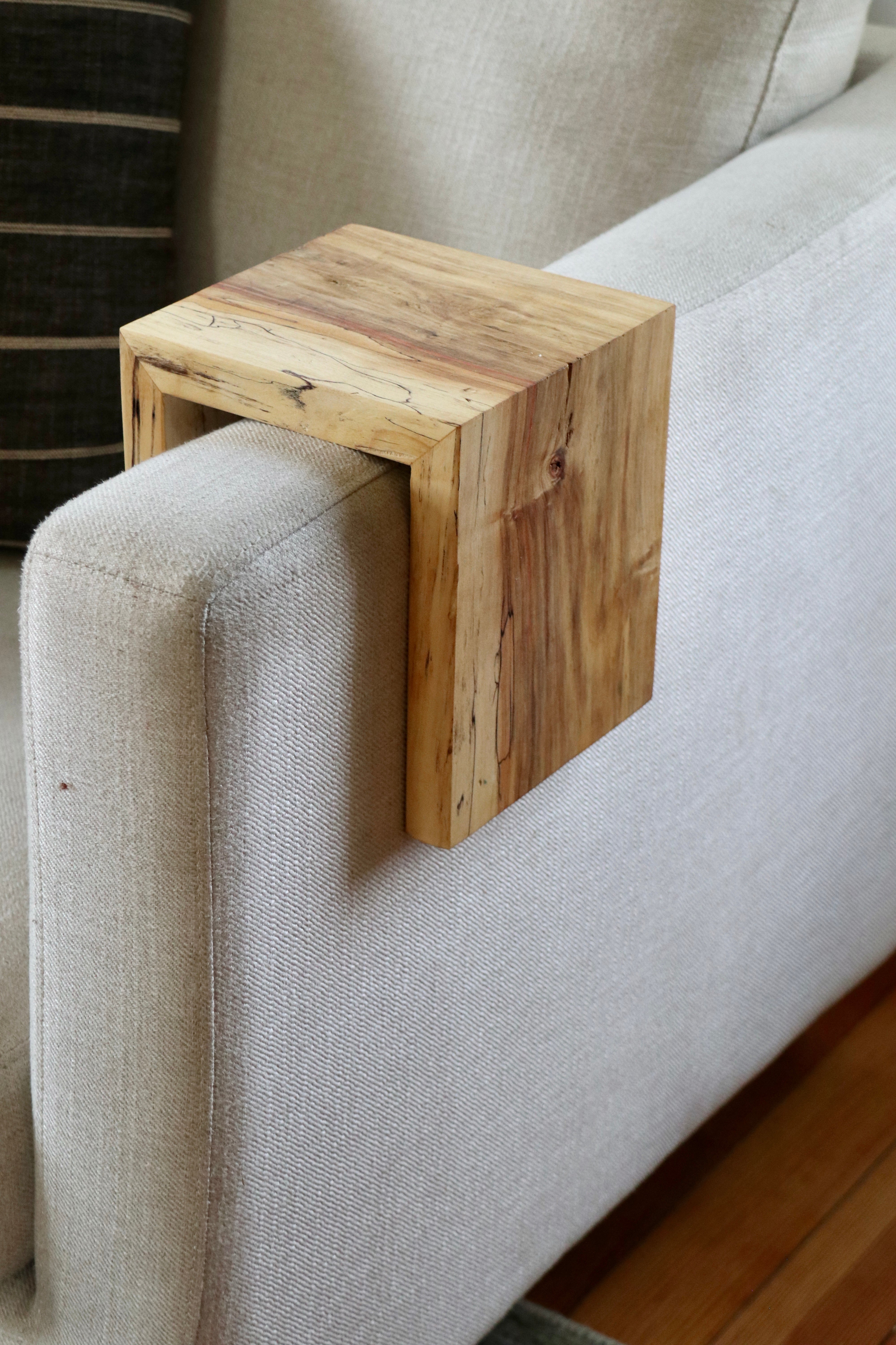 5" spalted armrest table, Coffee Table, Living Room Table (in stock)