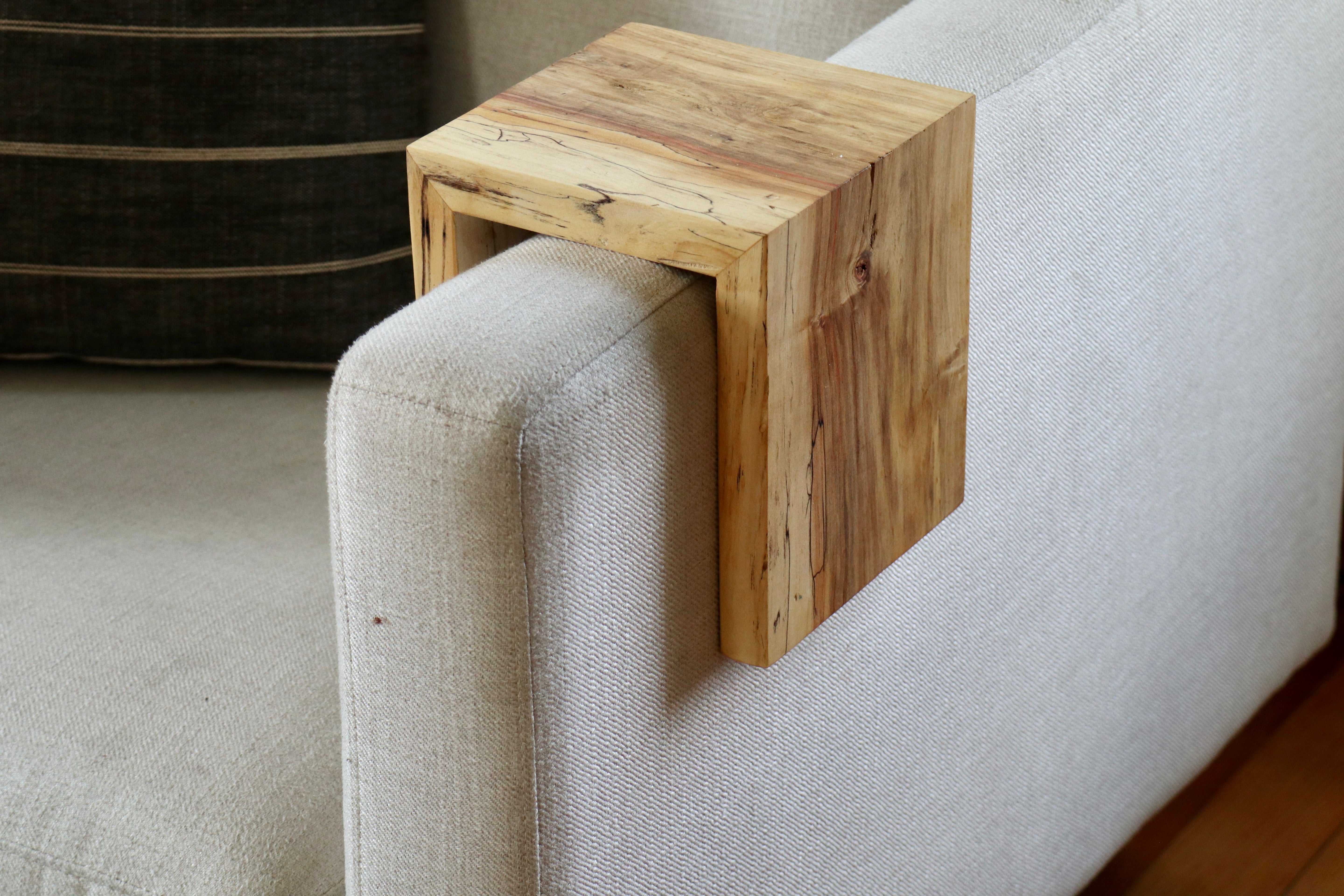 5" spalted armrest table, Coffee Table, Living Room Table (in stock)
