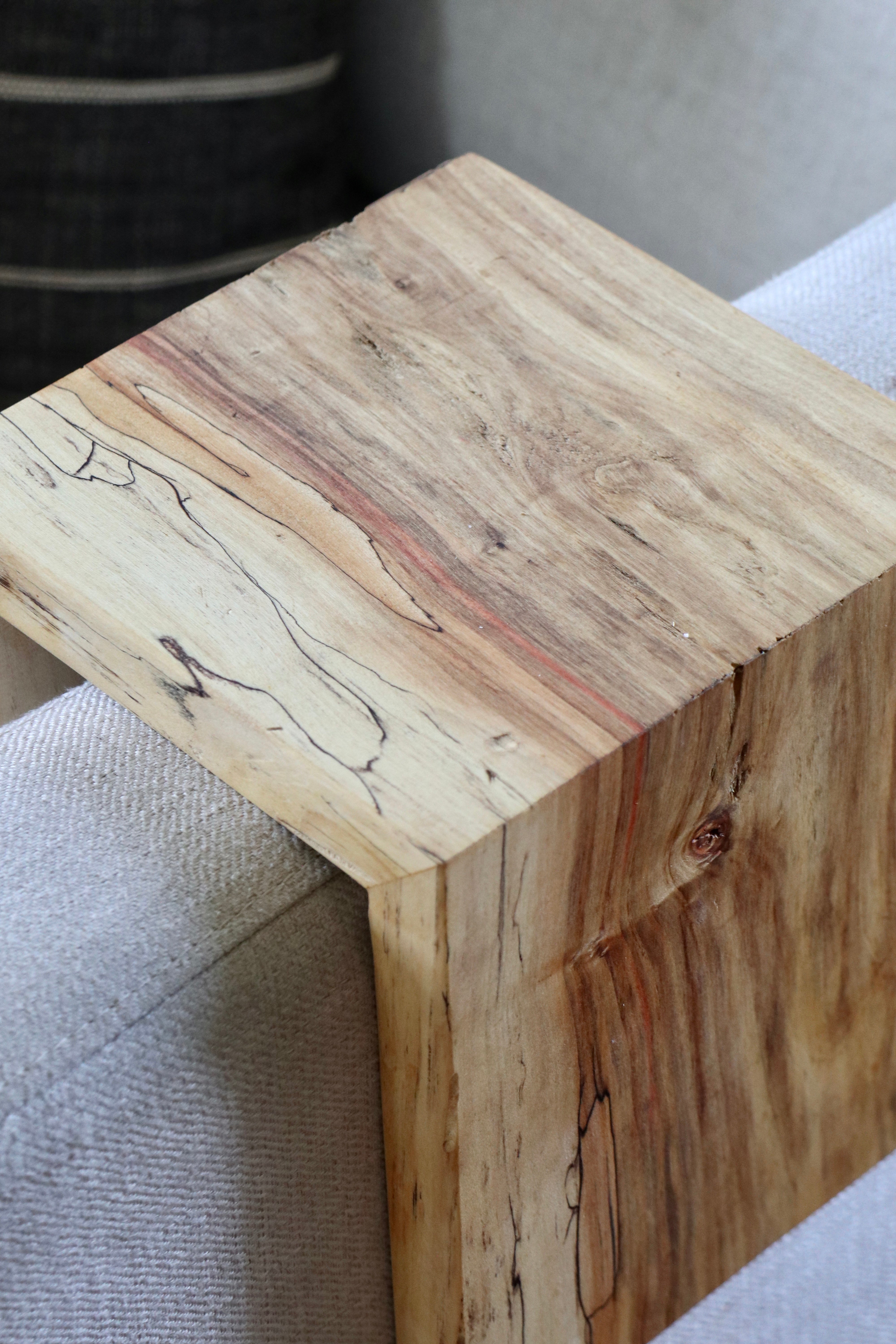 5" spalted armrest table, Coffee Table, Living Room Table (in stock)