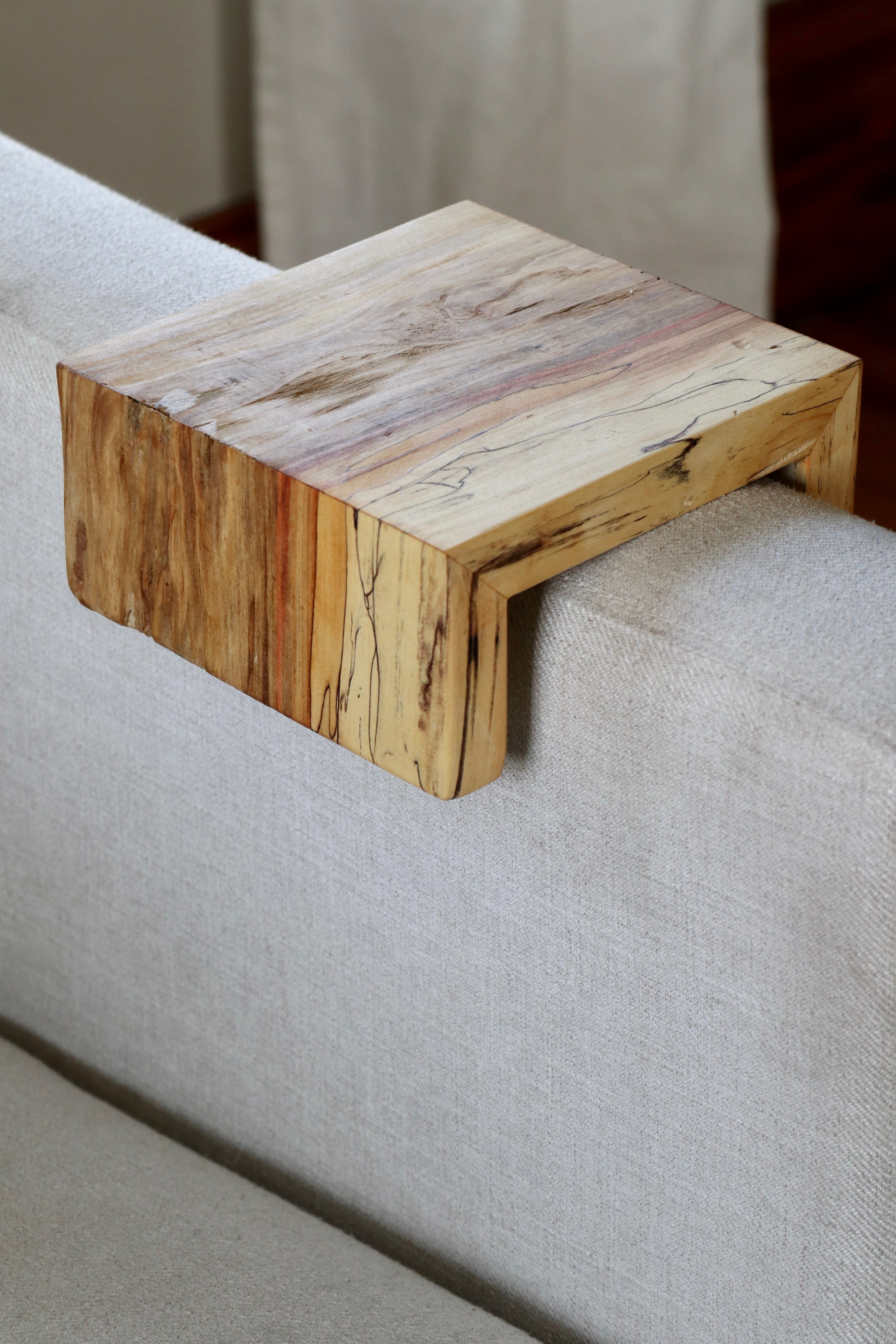 5" spalted armrest table, Coffee Table, Living Room Table (in stock)