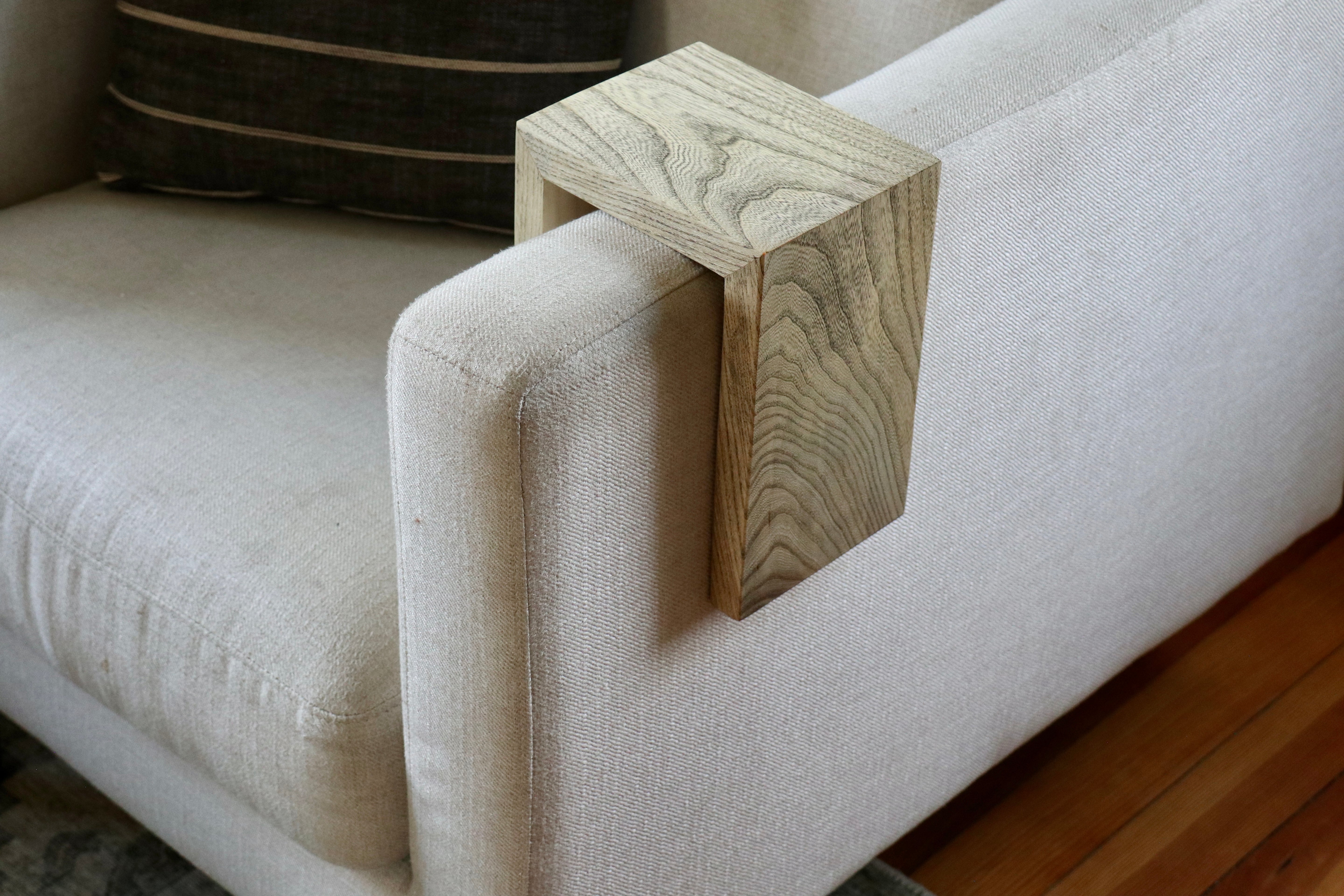 5" hackberry with walnut stain armrest table, Coffee Table, Living Room Table (in stock)