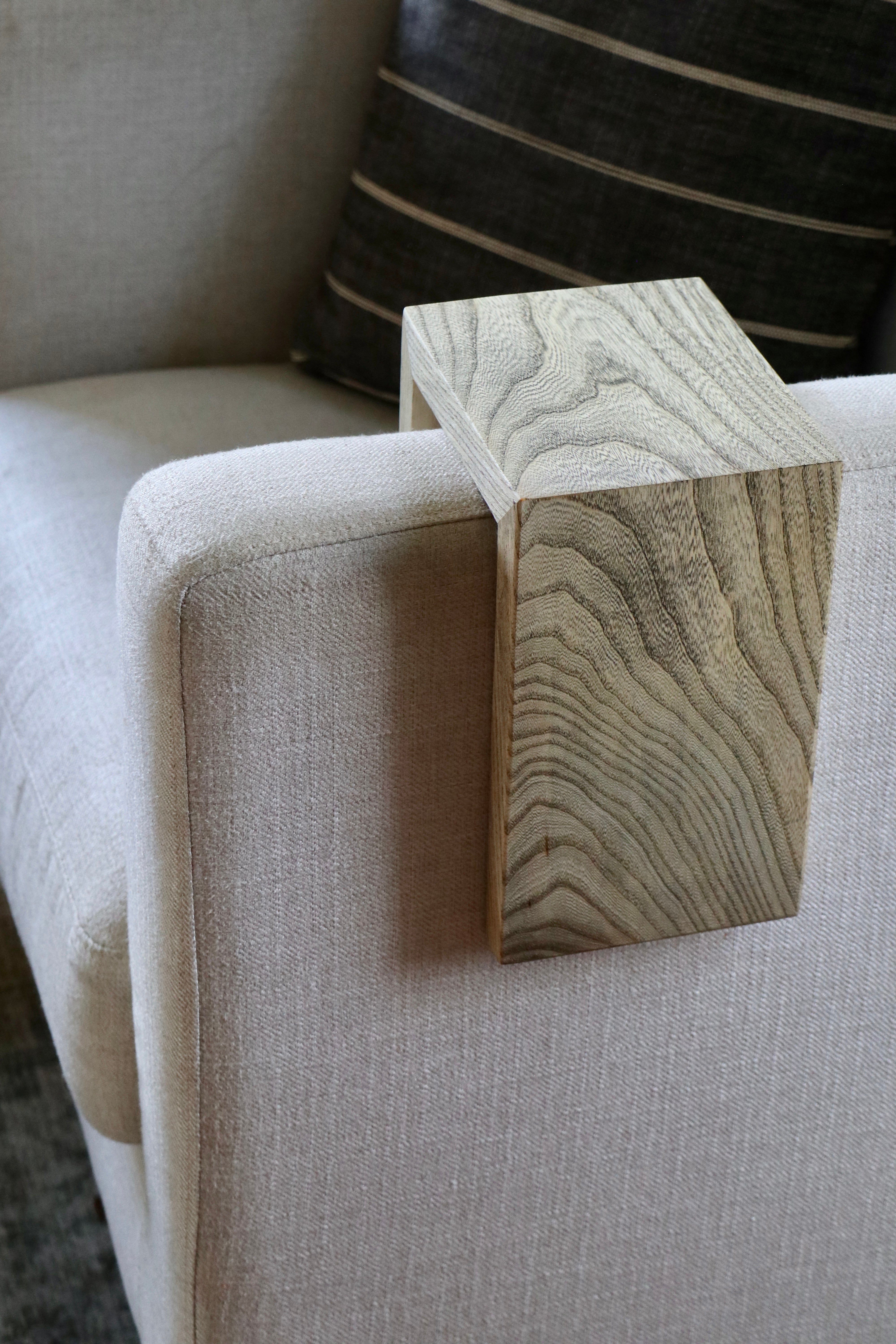 5" hackberry with walnut stain armrest table, Coffee Table, Living Room Table (in stock)